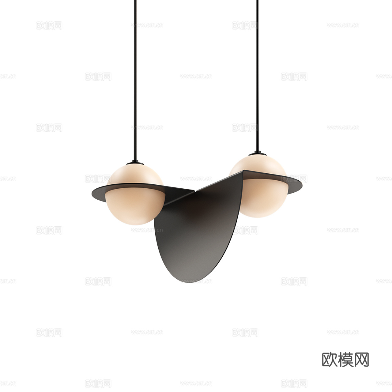 Lambert 极简吊灯 复古吊灯 多头吊灯 球形台灯 玻璃3d模型