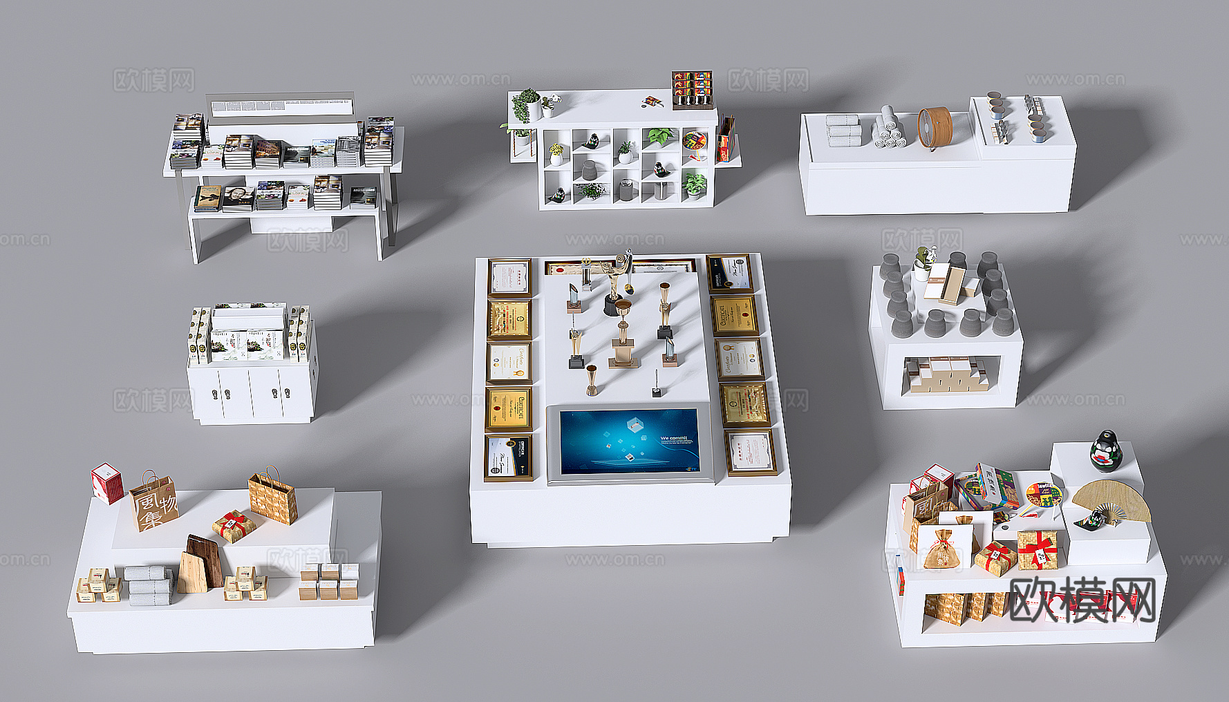 文创展品   展台   荣誉展台3d模型
