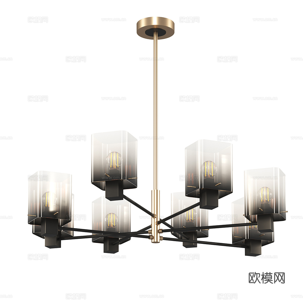 现代简约吊灯 吊灯 简约吊灯 玻璃吊灯3d模型