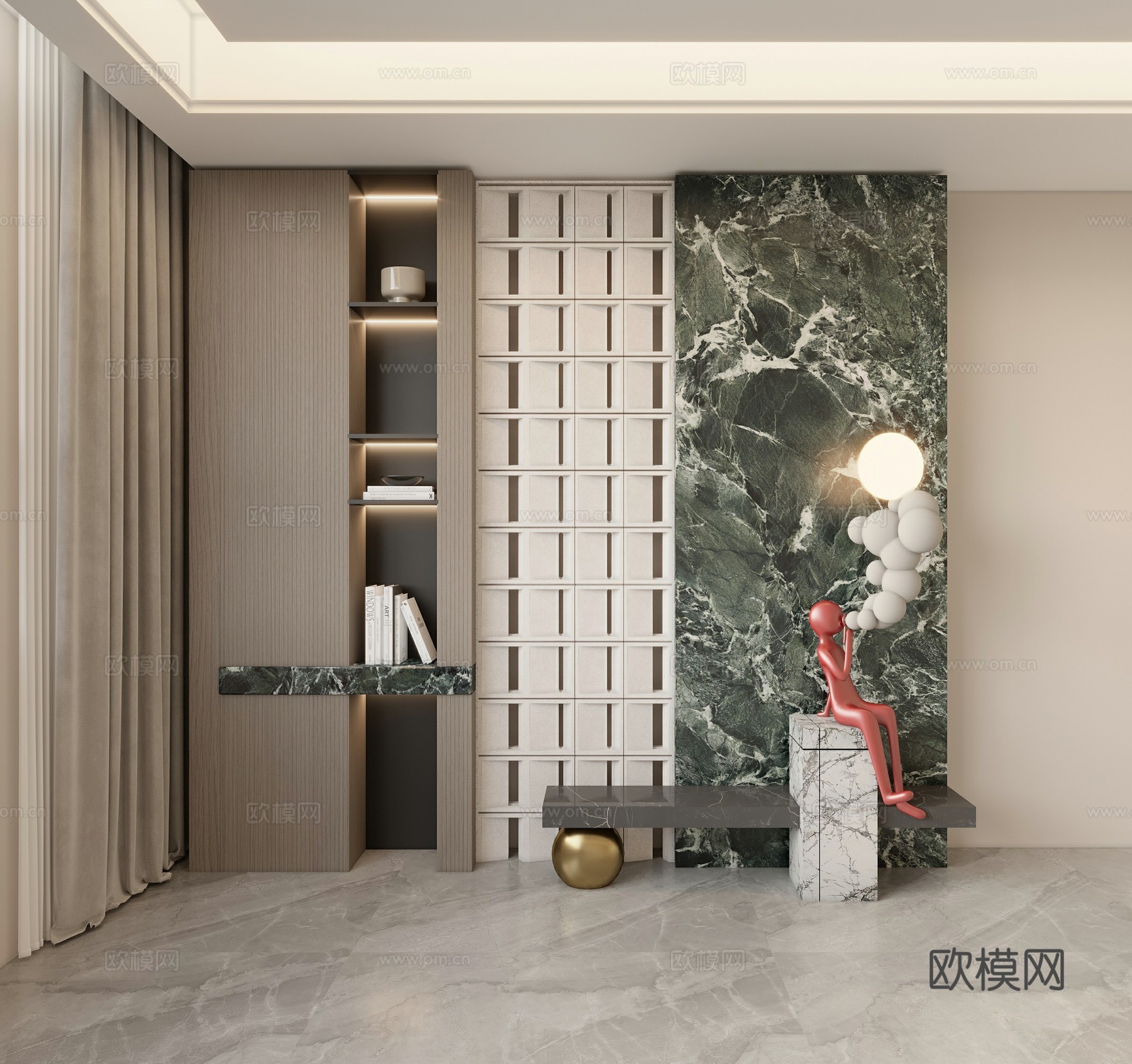现代意式玄关3d模型