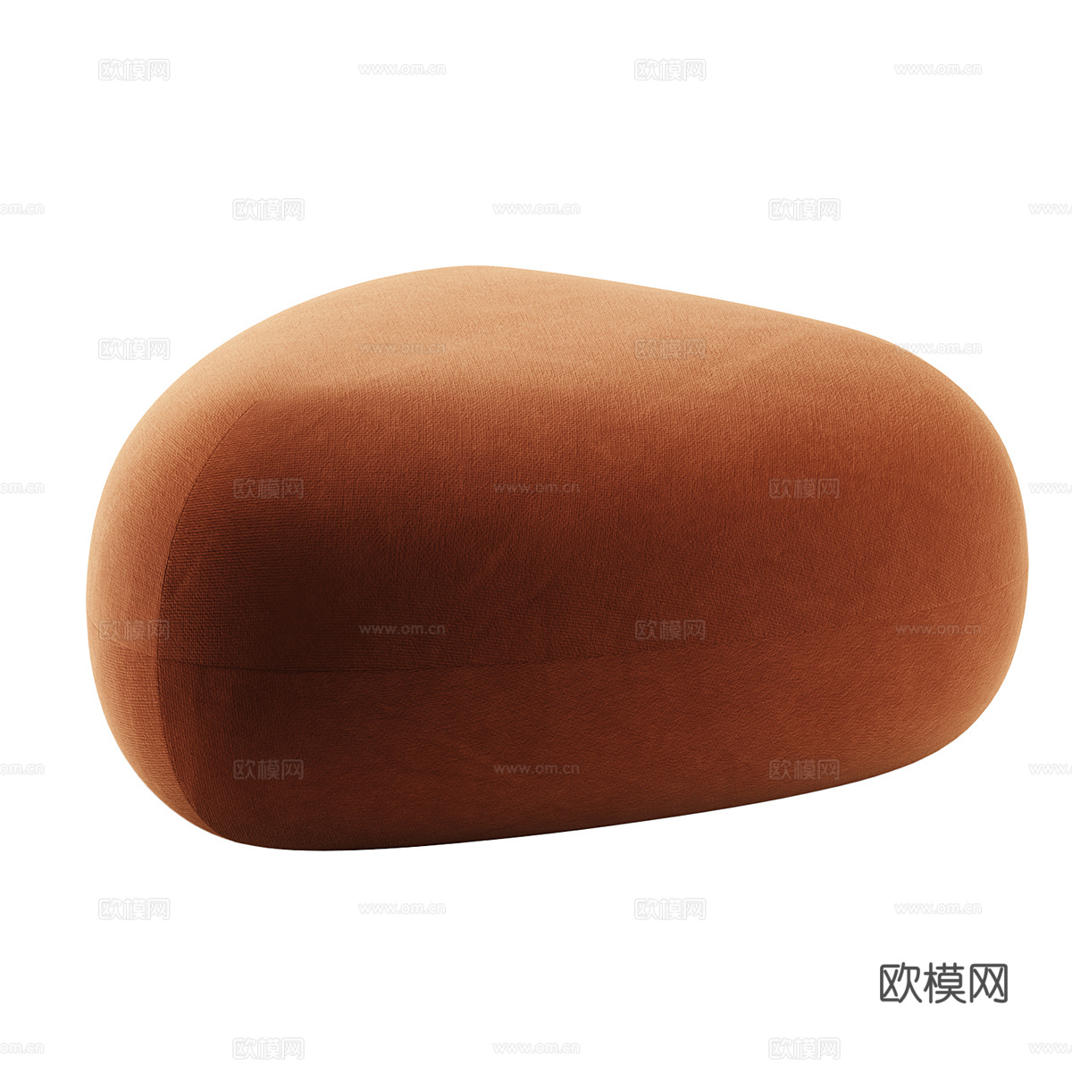 现代奶油风布艺沙发凳3d模型
