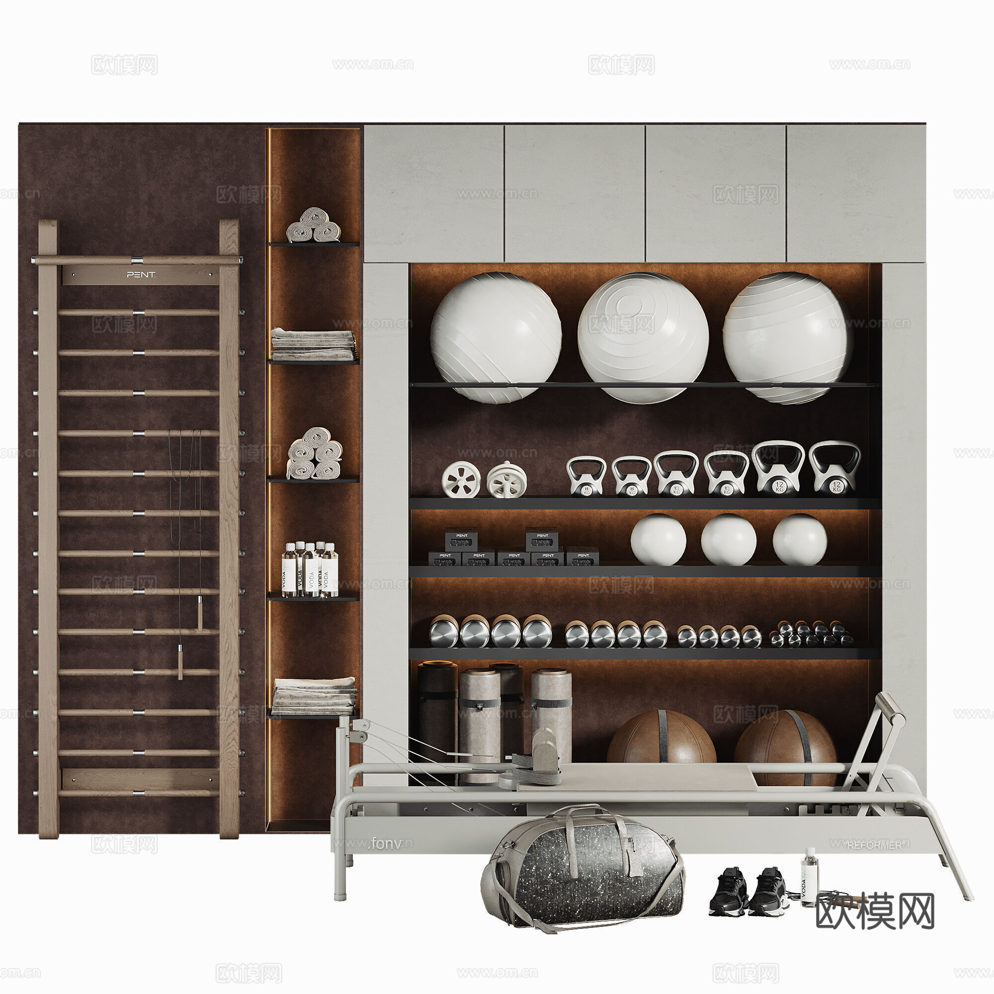 现代健身器材架3d模型
