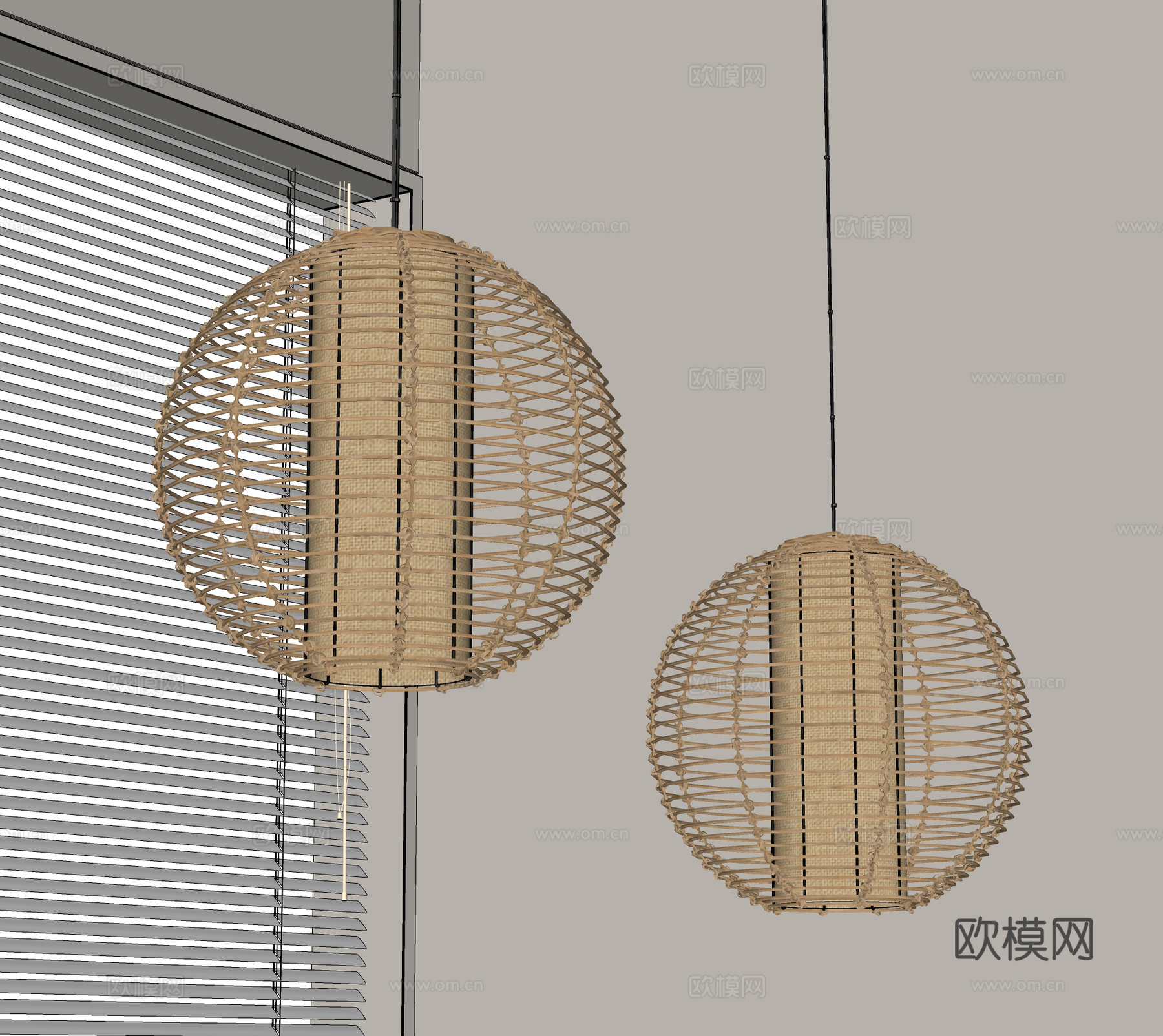 新中式吊灯 宋式吊灯 日式吊灯 中古吊灯su模型