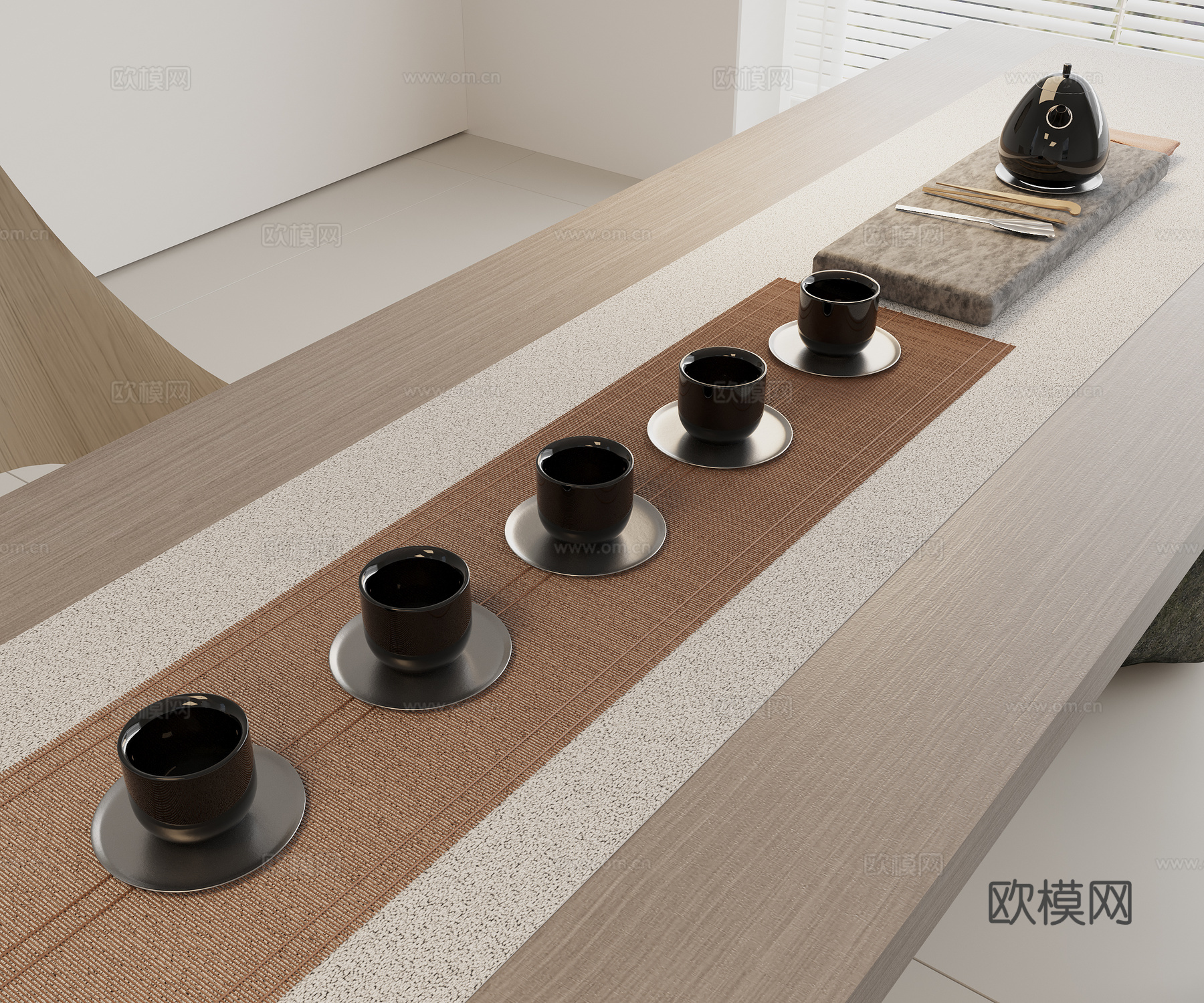 茶具组合su模型