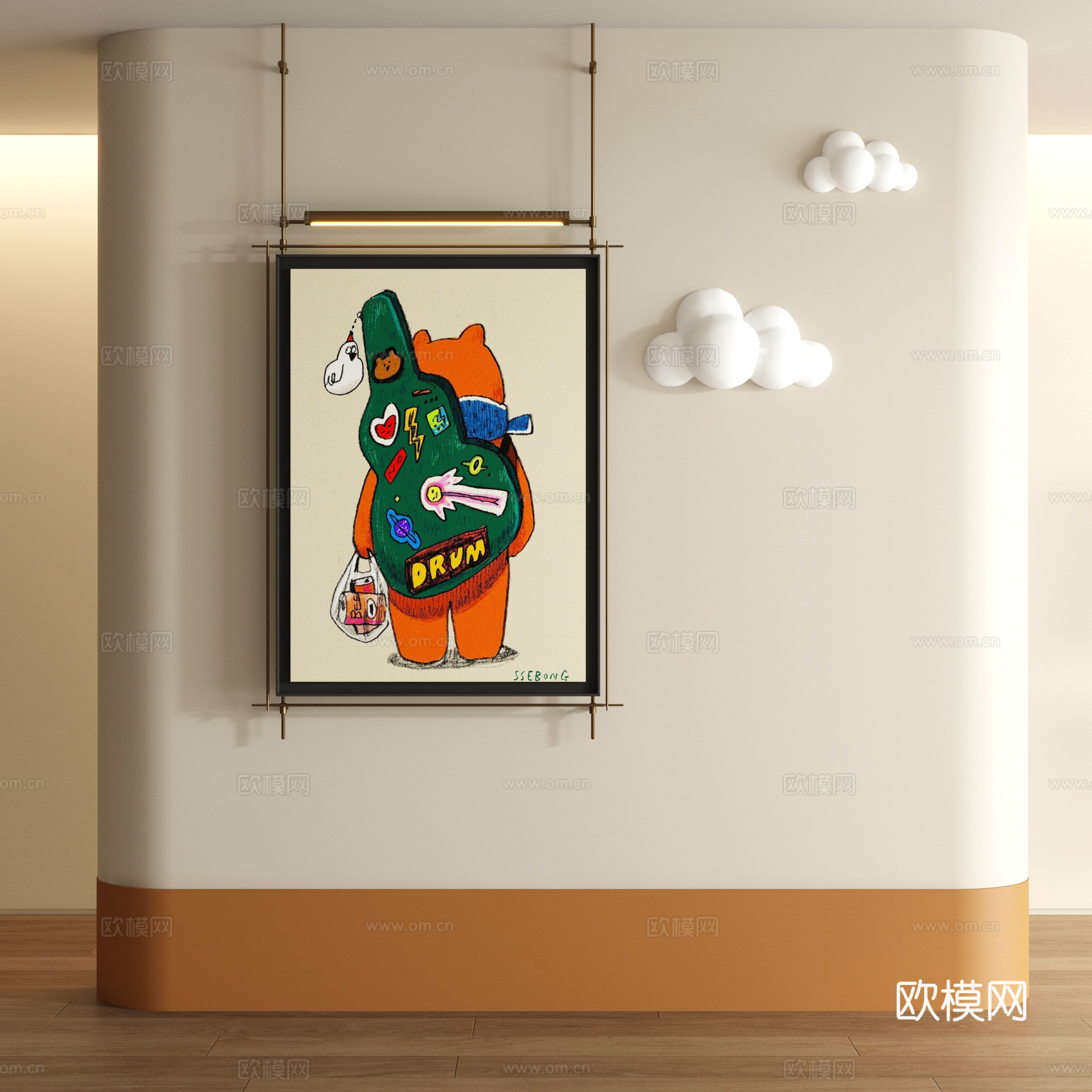 多巴胺装饰画3d模型