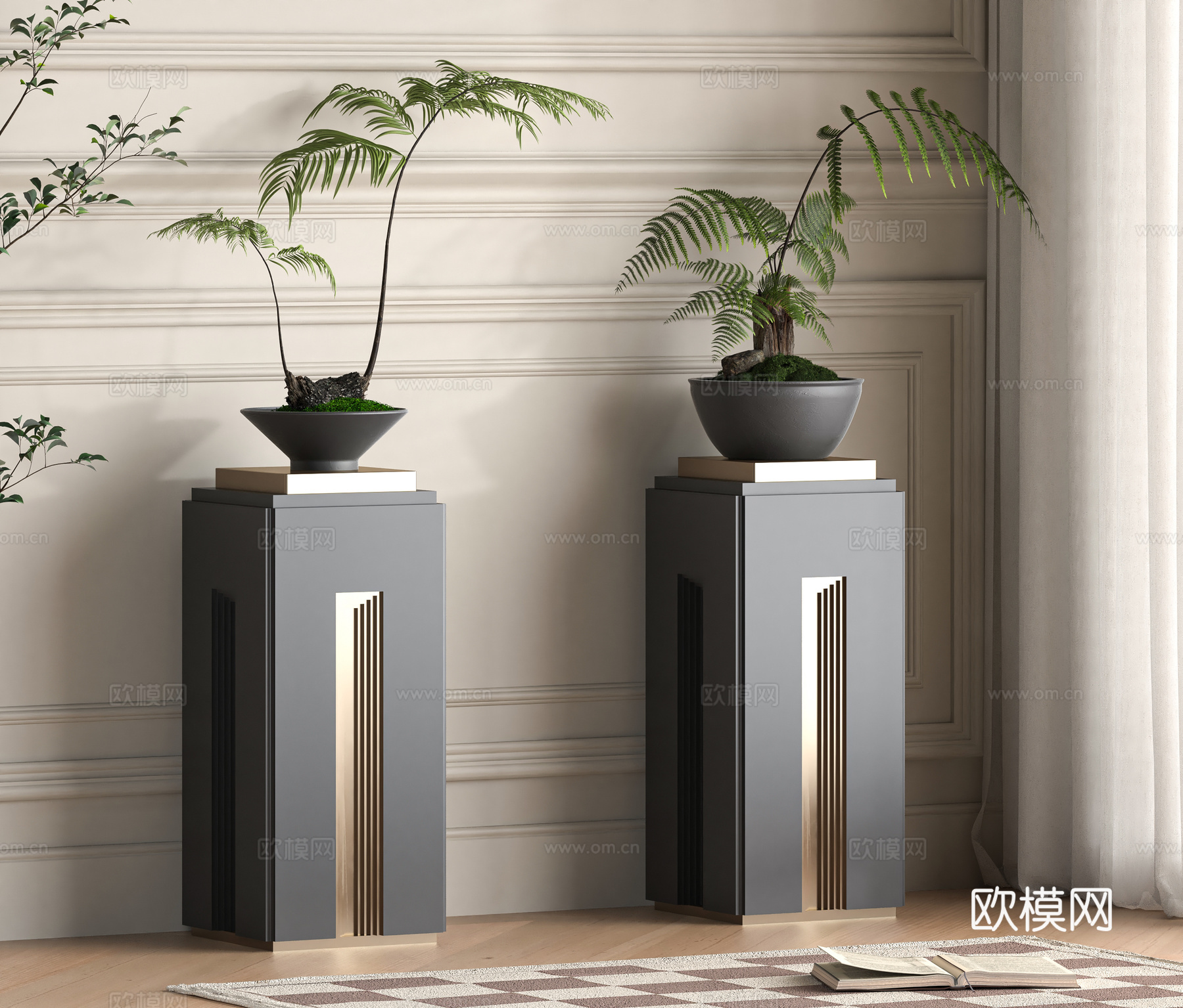 新中式盆景3d模型