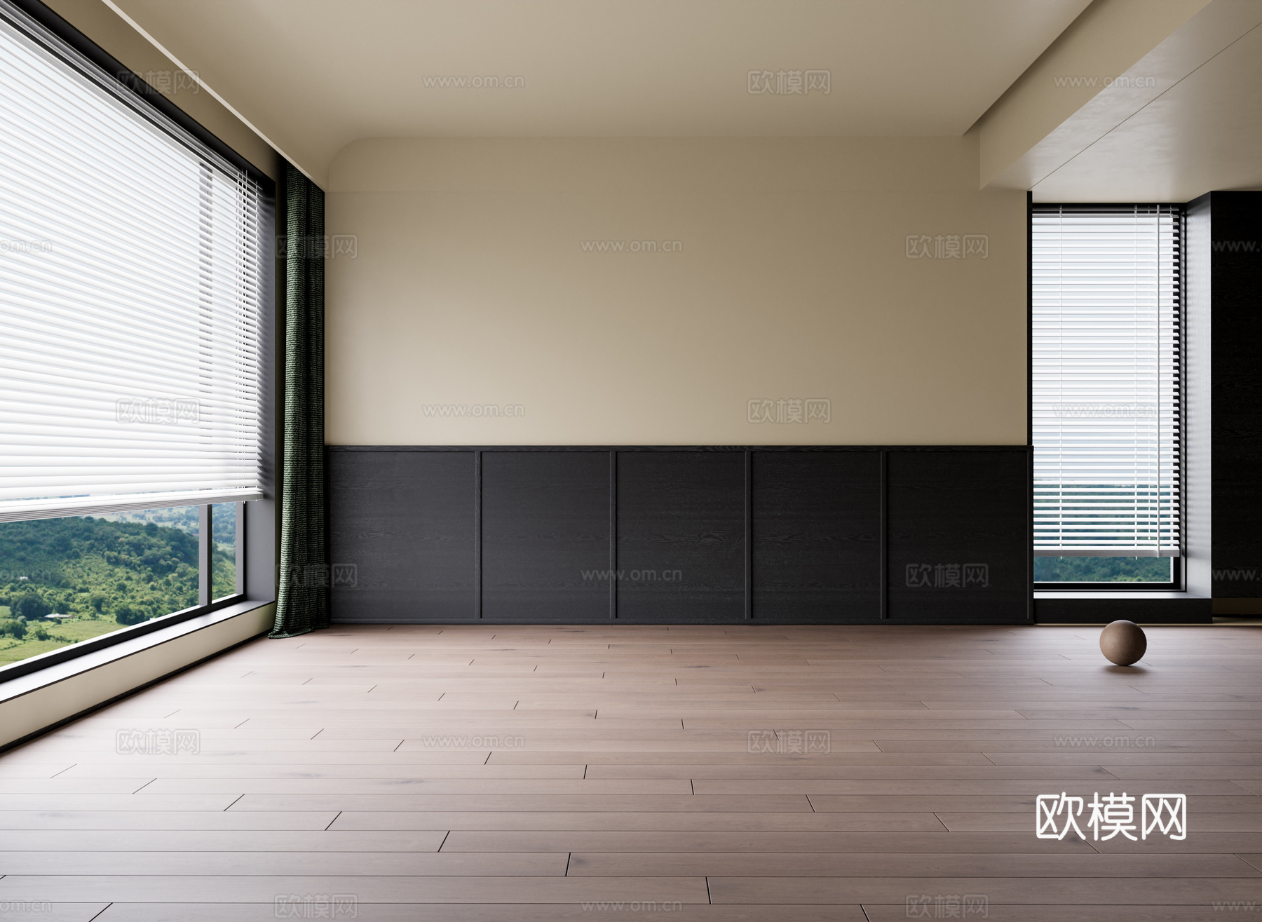 中古奶油木地板 实木地板 卧室地板 工字铺地板3d模型