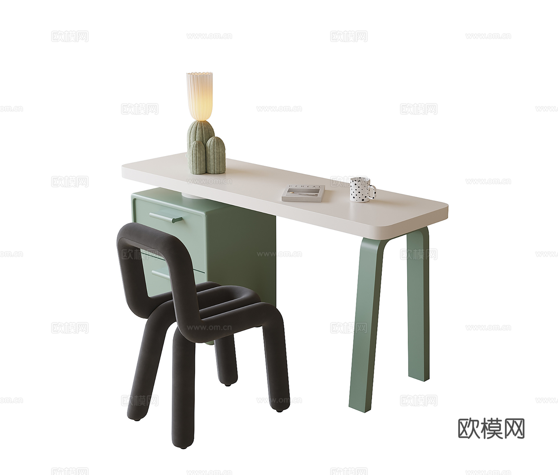 现代儿童书桌椅 书桌3d模型