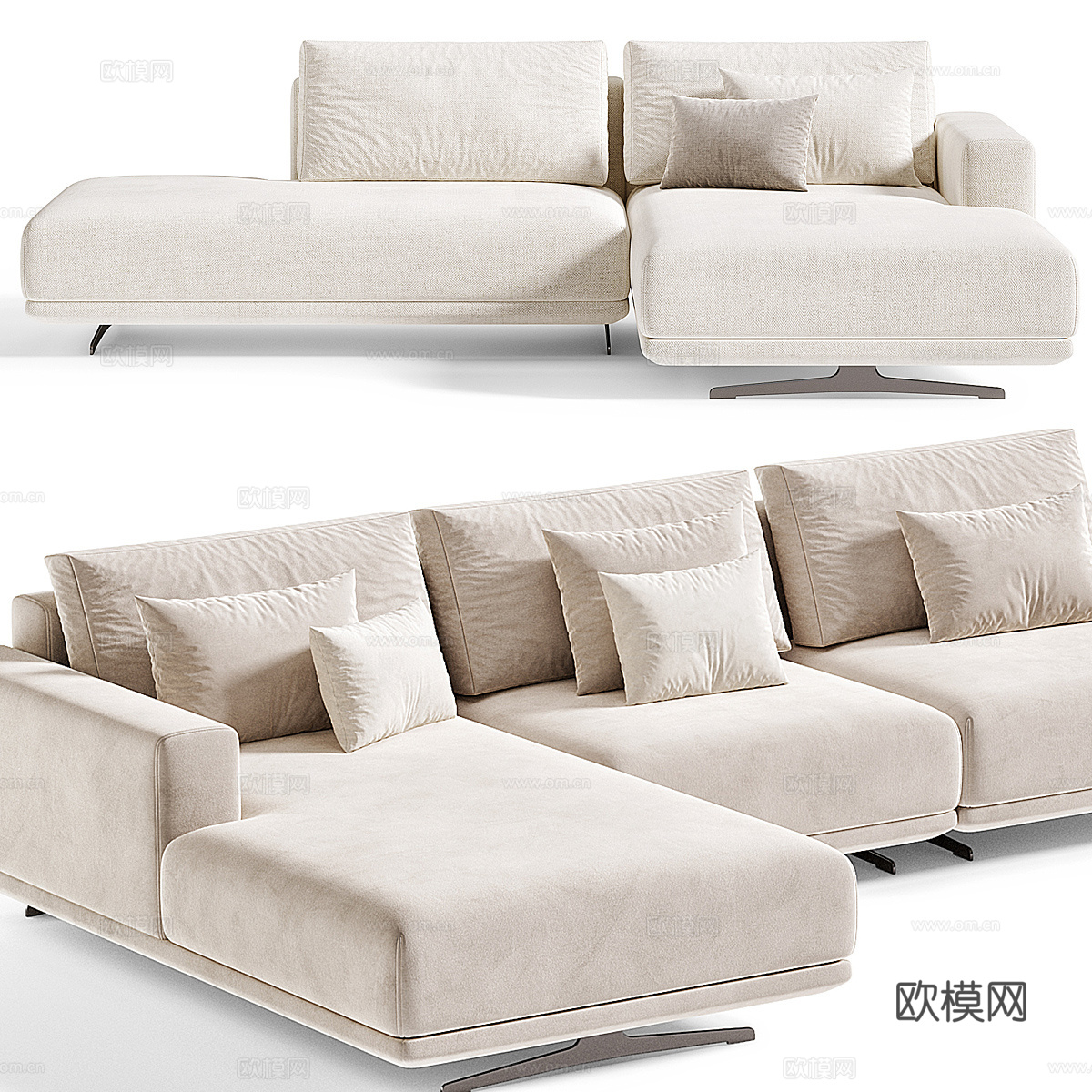 现代意式奶油风 ZILLIS 组合沙发3d模型