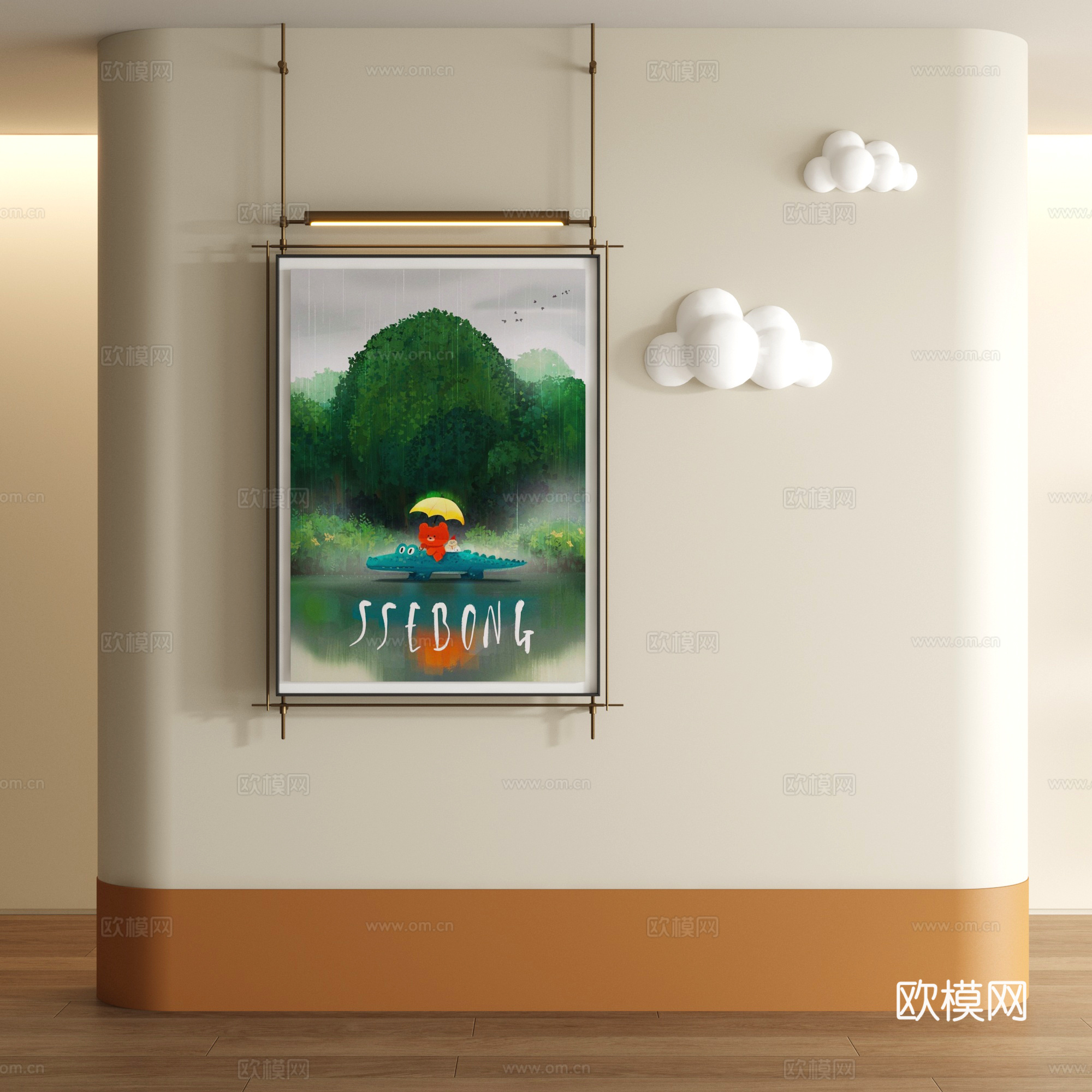 多巴胺装饰画su模型