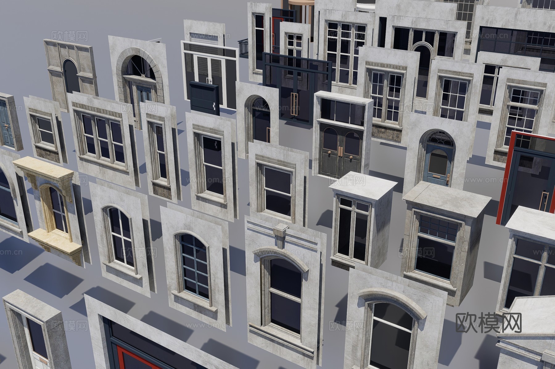 欧式门窗组合3d模型