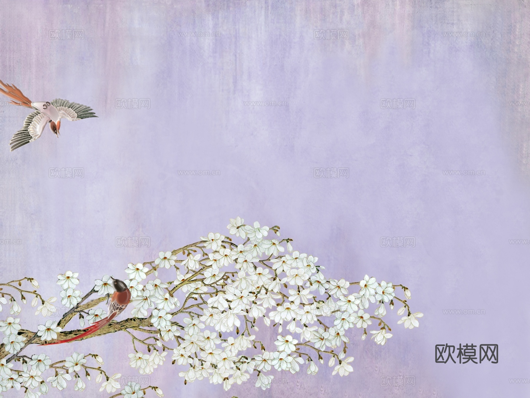 海棠花壁画
