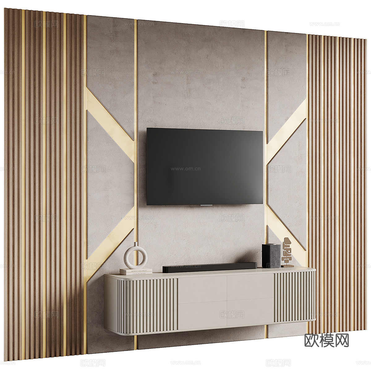 电视背景墙免费3d模型