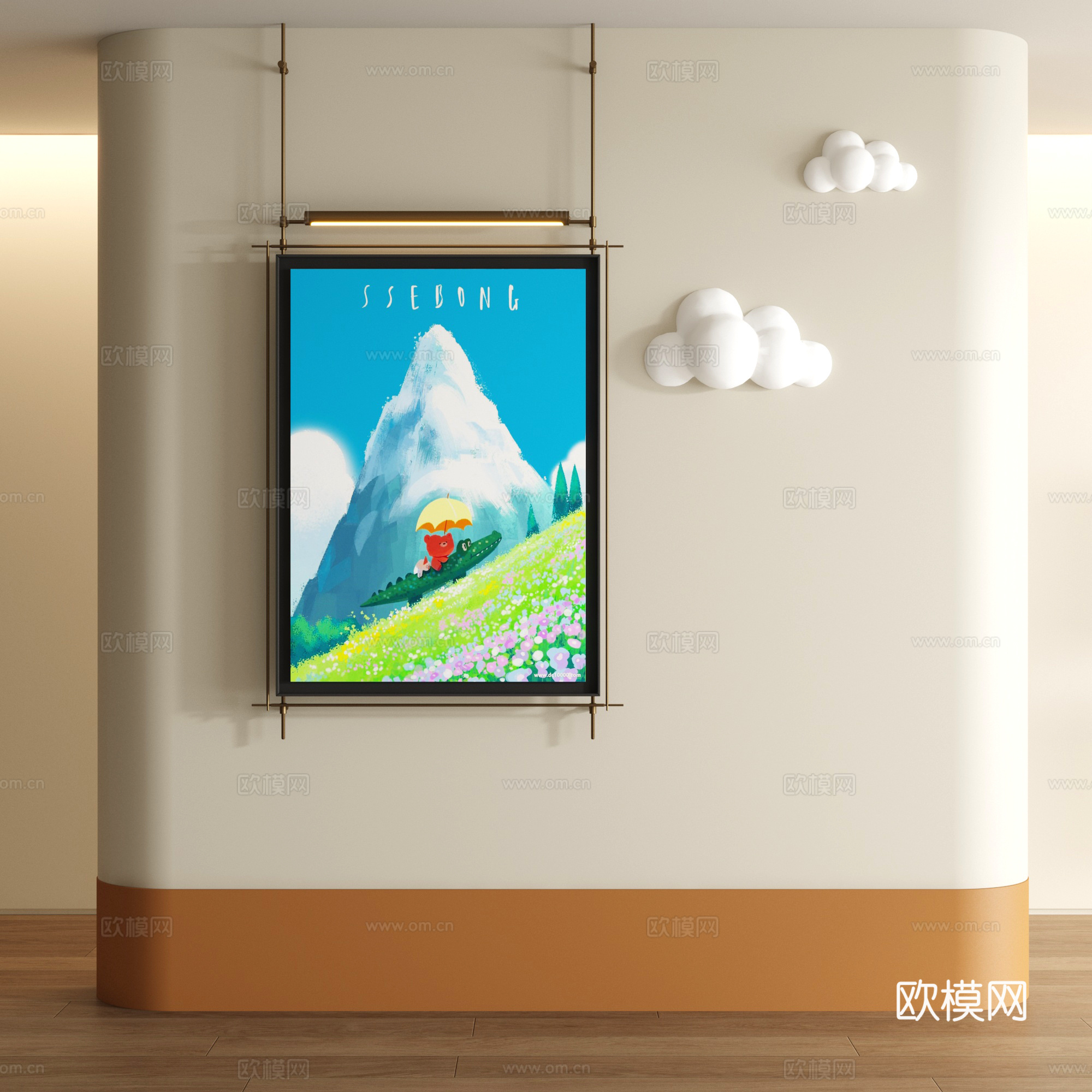 多巴胺装饰画3d模型