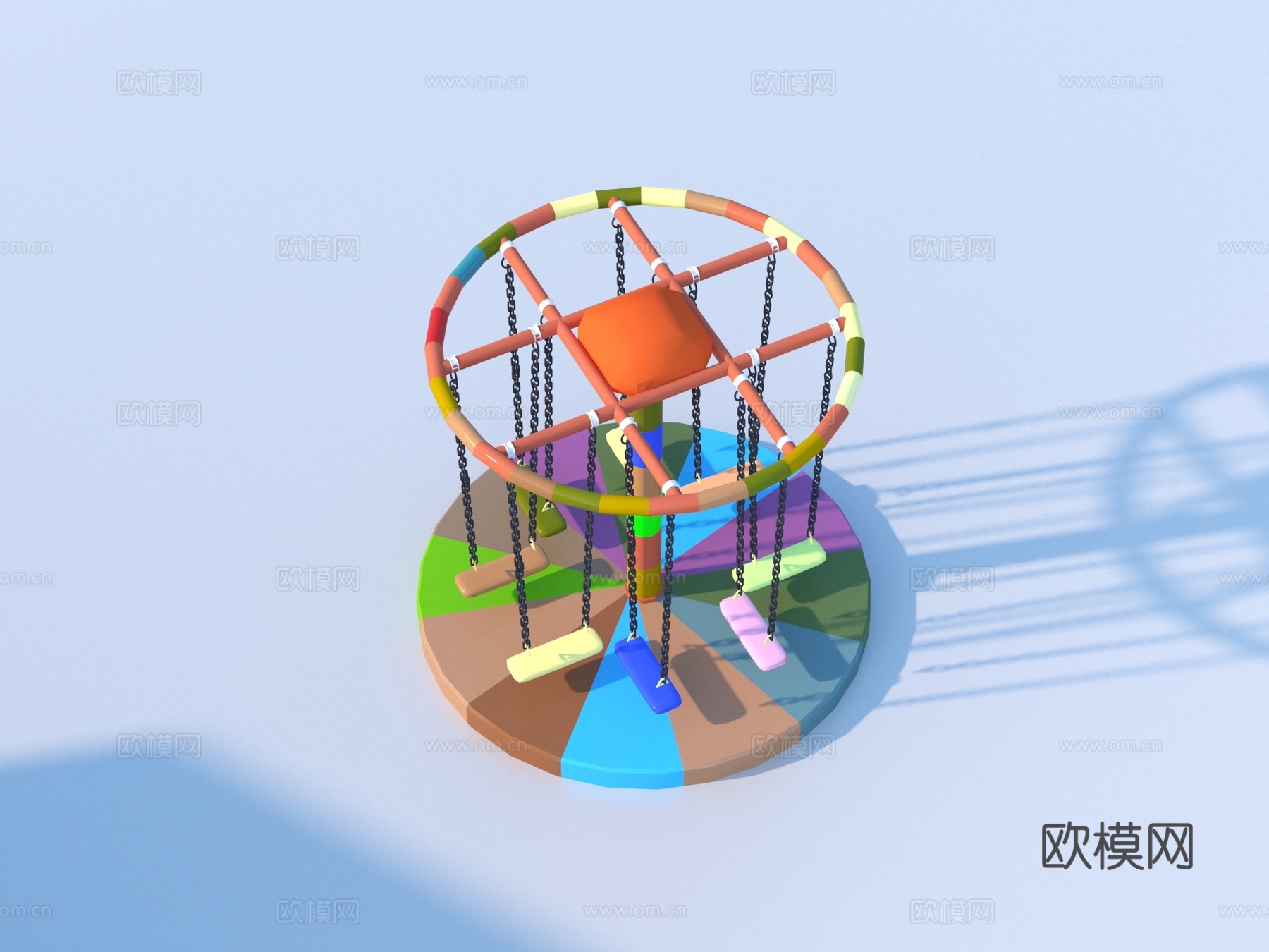 卡通玩具 儿童乐园转转乐 旋转木马3d模型