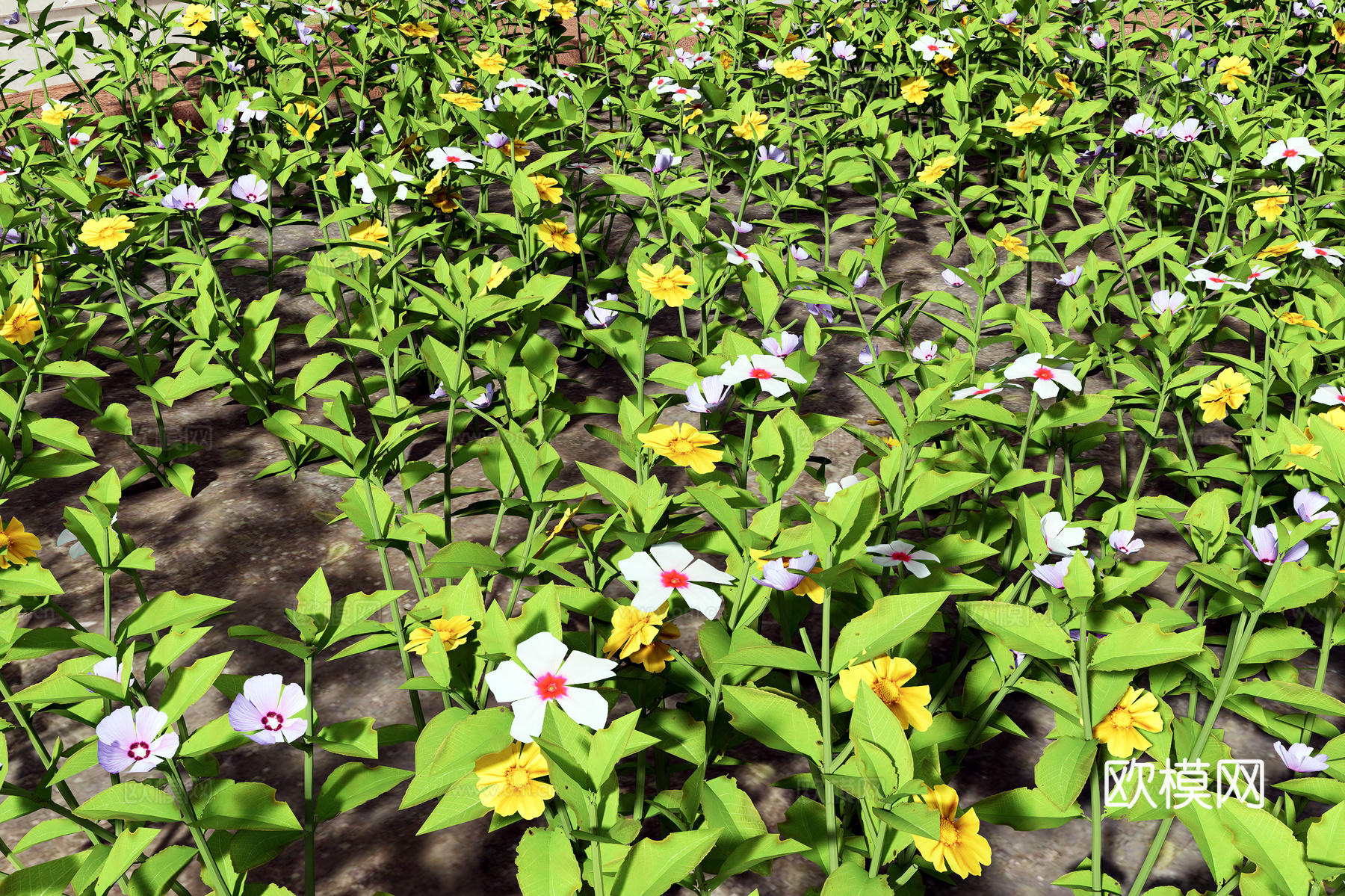 城市植物盆栽3d模型