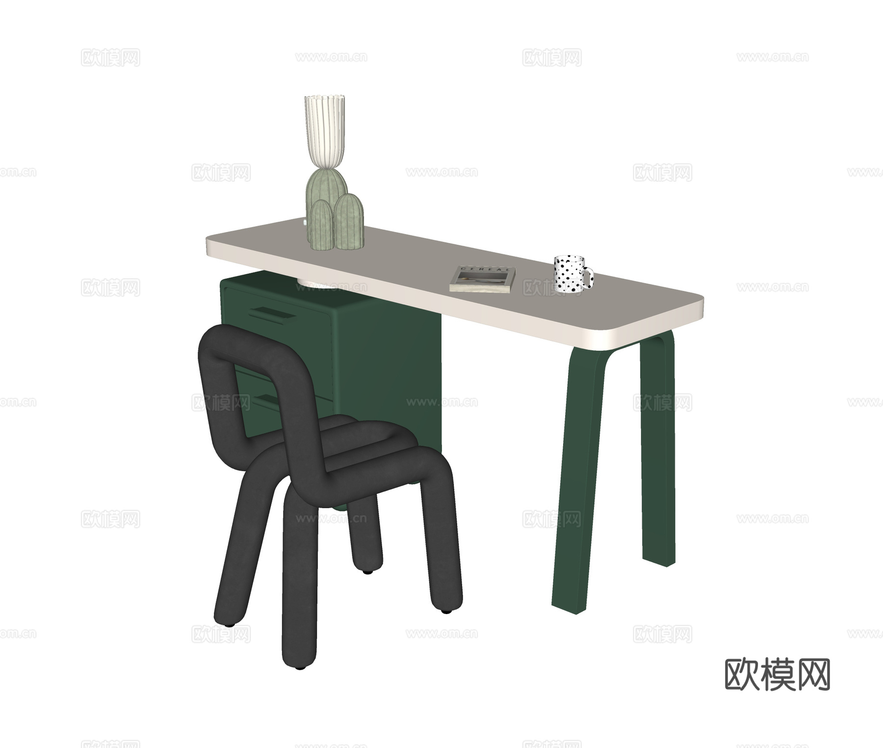 现代儿童书桌椅 书桌su模型