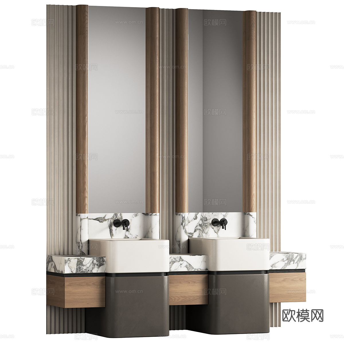 新中式轻奢浴室柜3d模型