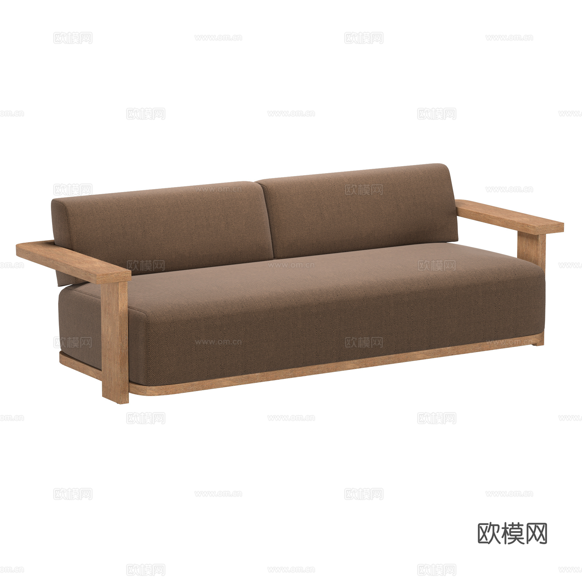 新中式 TAVIRA 木质布艺休闲沙发3d模型