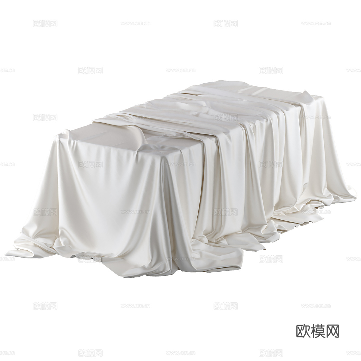 现代褶皱桌布3d模型