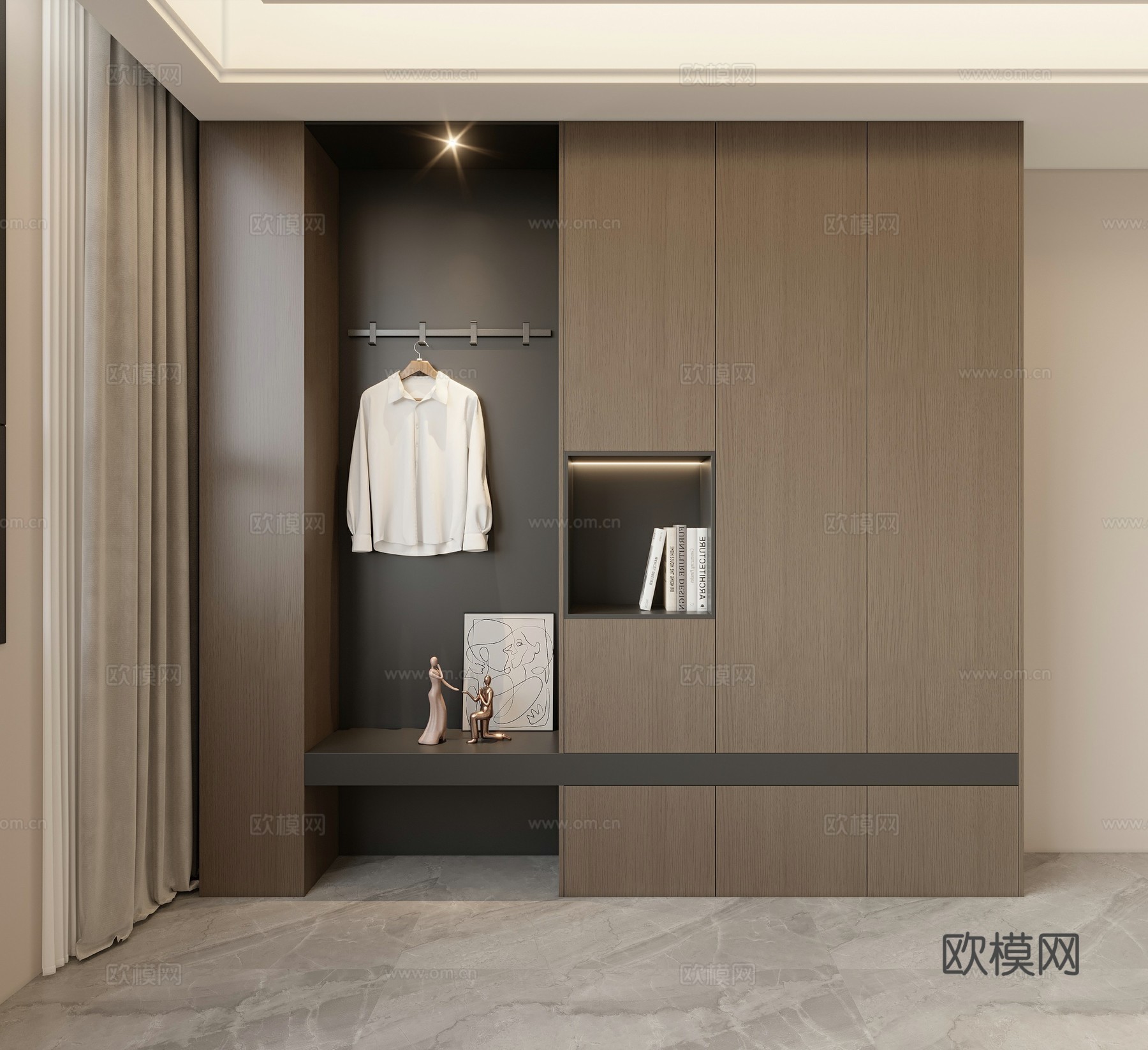 现代意式鞋柜3d模型