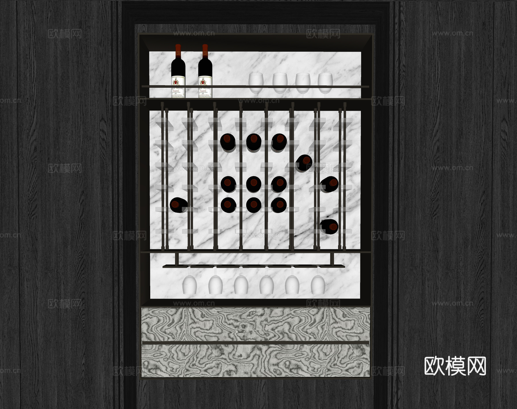 金属洒架su模型