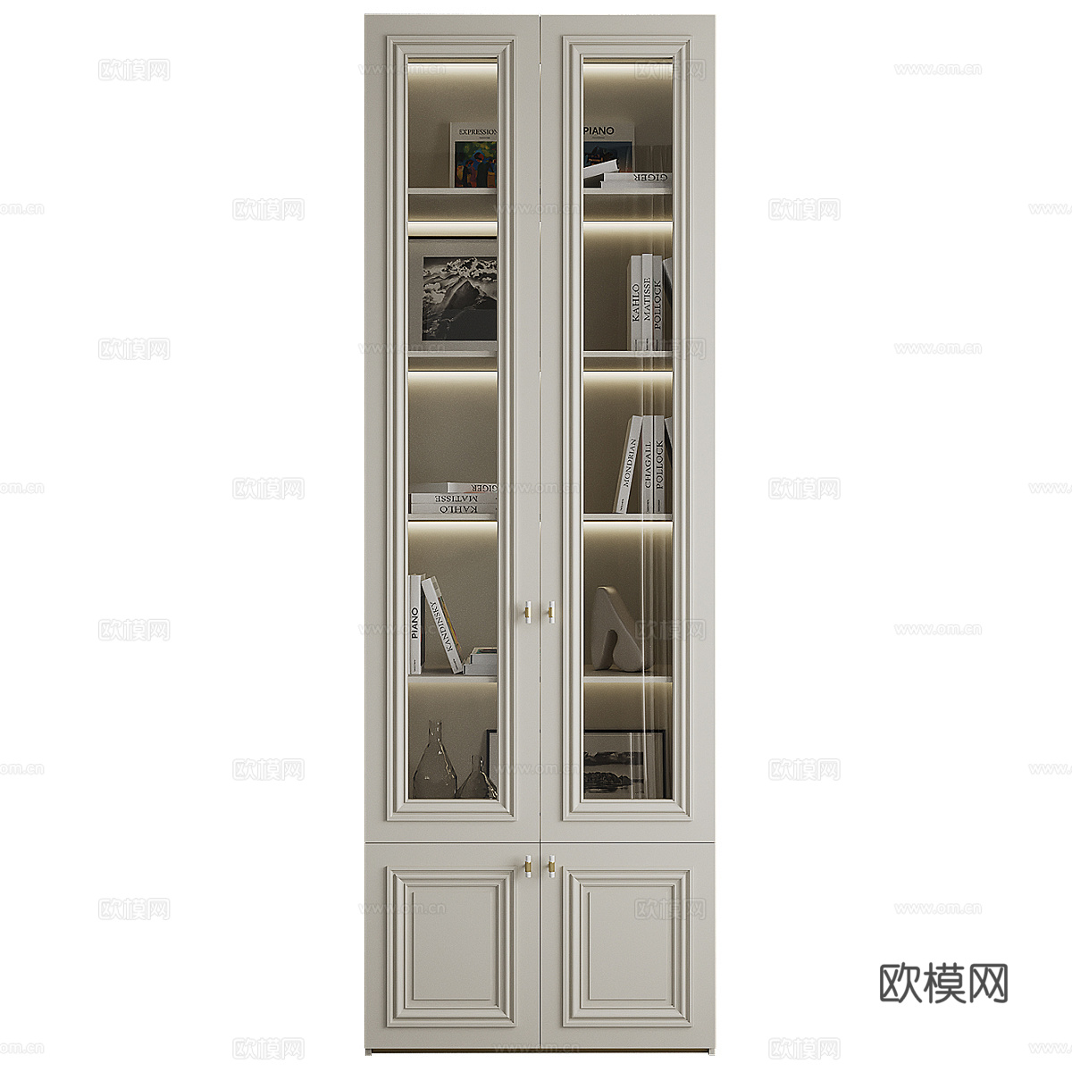 美式简约书柜3d模型