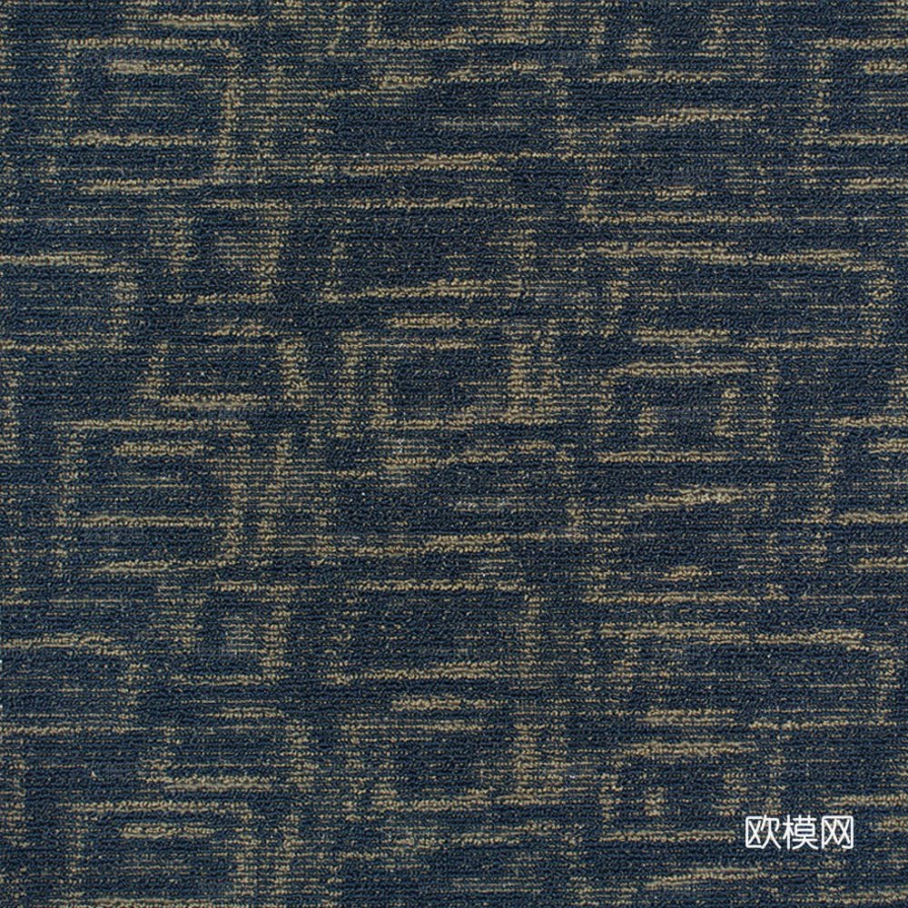 蓝色简约地毯
