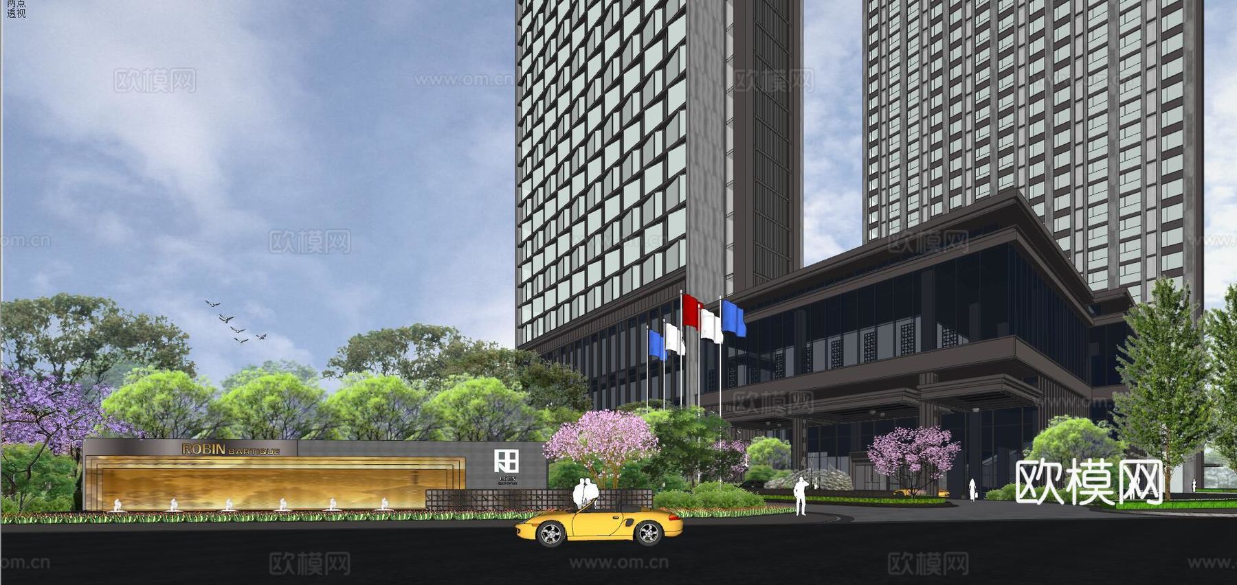 郑州荣邦锦江国际酒店su模型