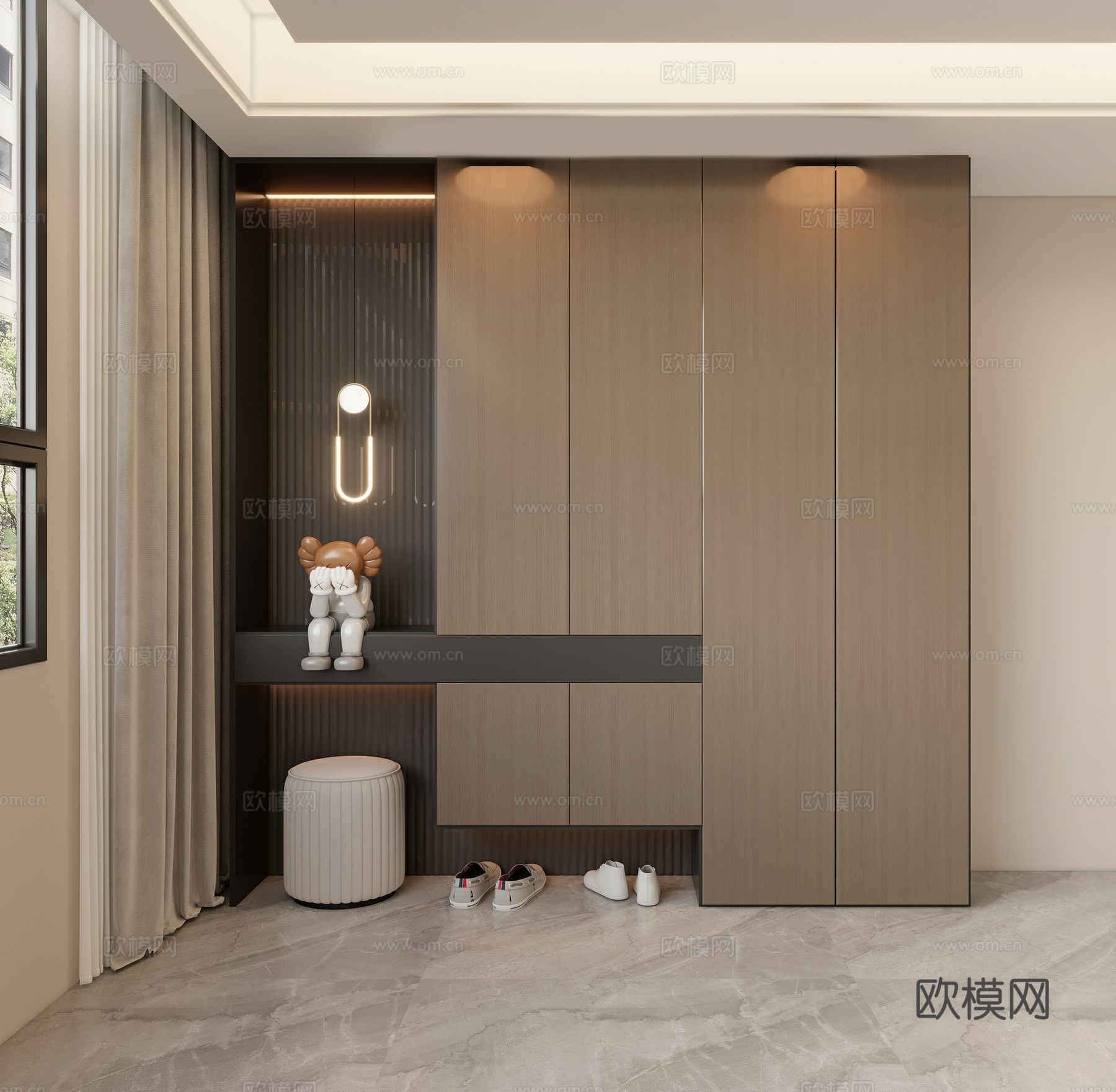 现代意式鞋柜3d模型