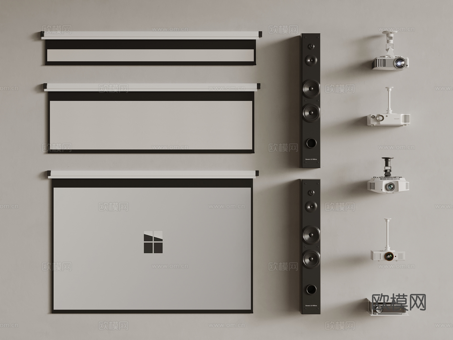 投影 现代投影3d模型