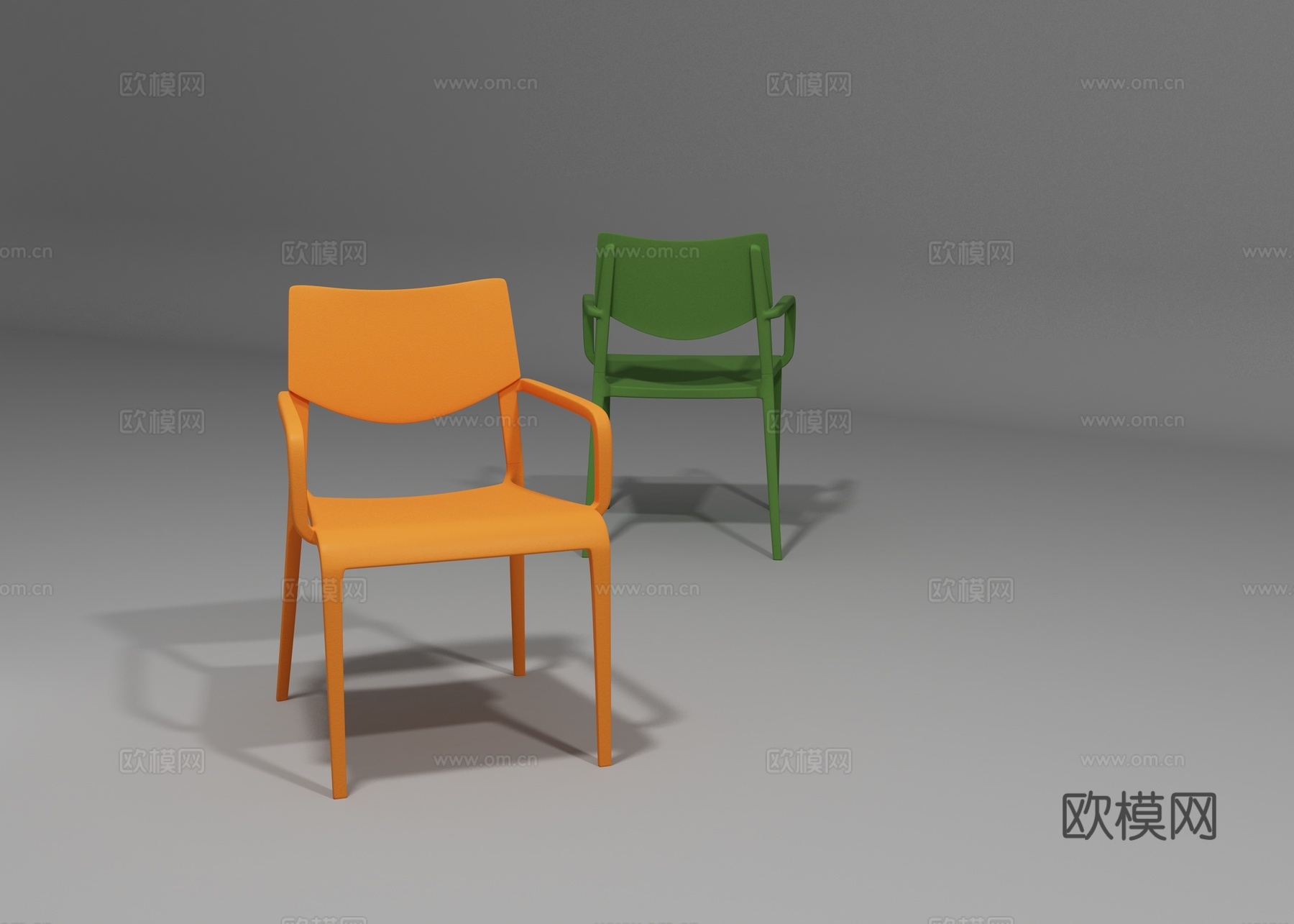 塑料一体成型椅子3d模型