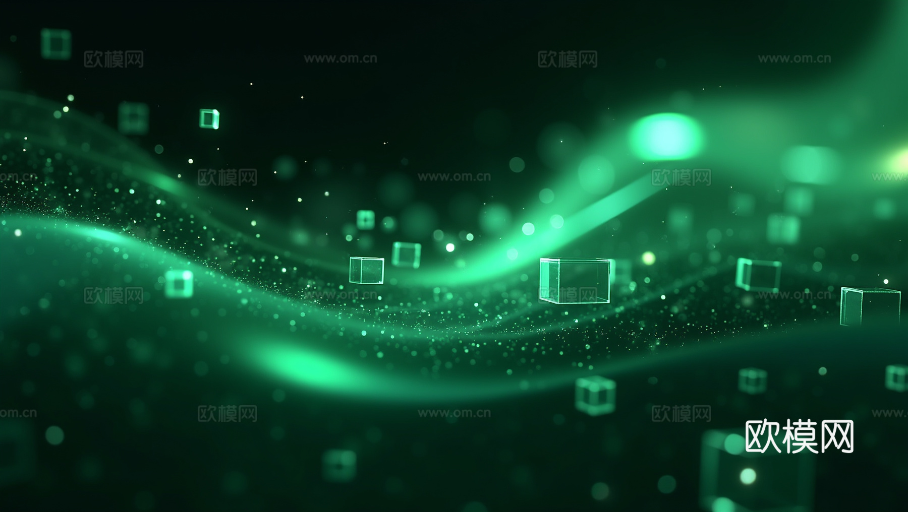 现代绿色科技背景 展板背景