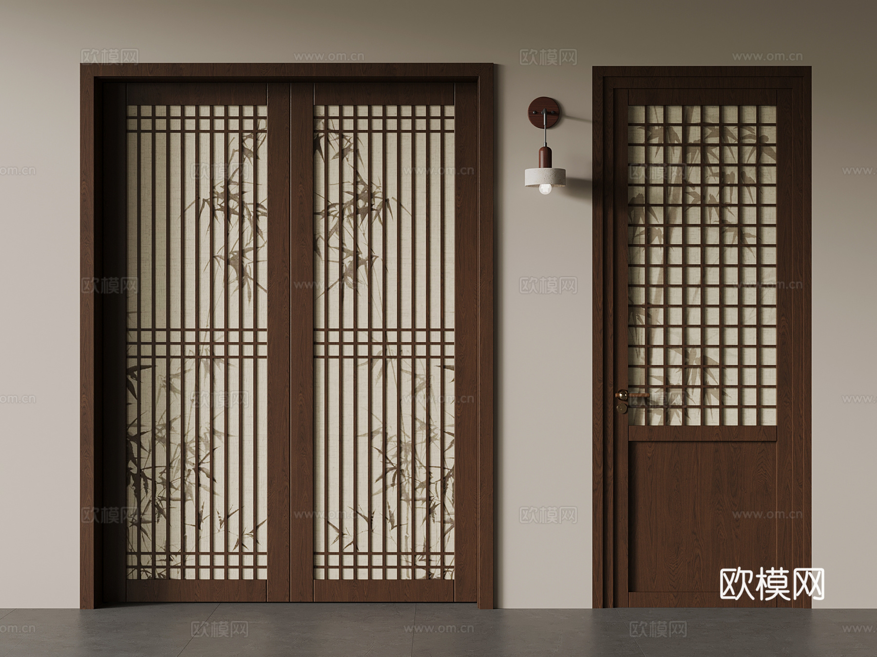 中古门 藤编植物门su模型
