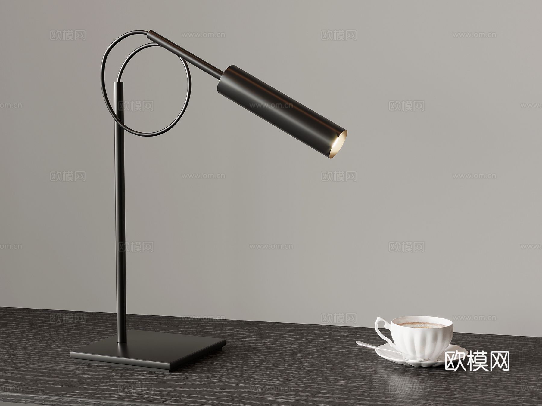 台灯 现代台灯 咖啡杯3d模型