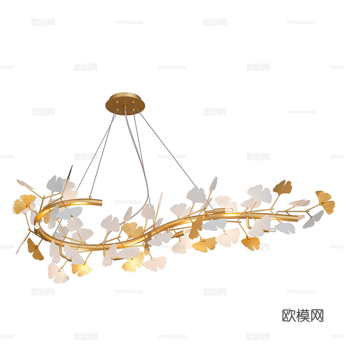 现代简约轻奢吊灯 吊灯 简约吊灯 餐厅吊灯 客厅吊灯 树叶吊3d模型