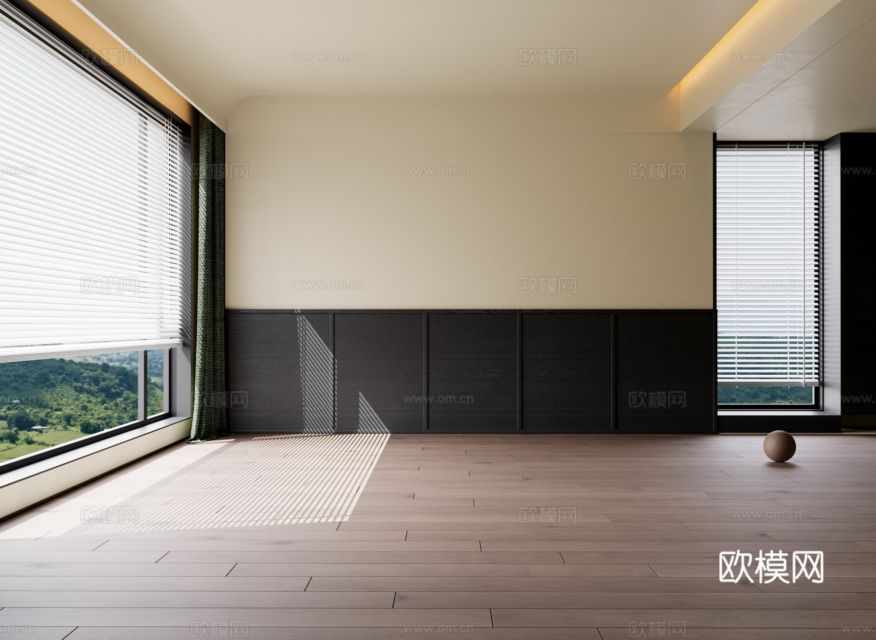 中古奶油木地板 实木地板 卧室地板 工字铺地板3d模型