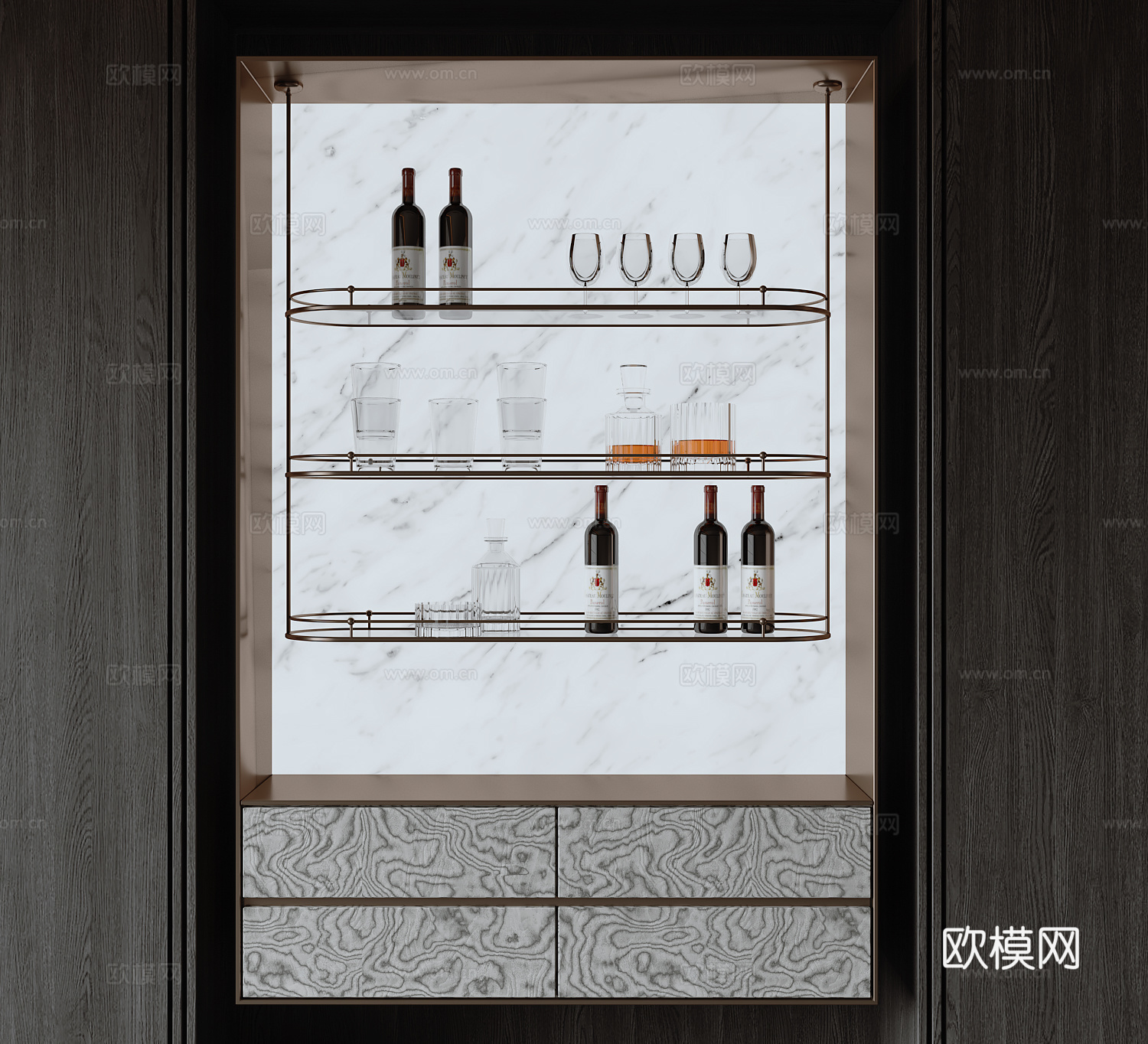 金属洒架su模型