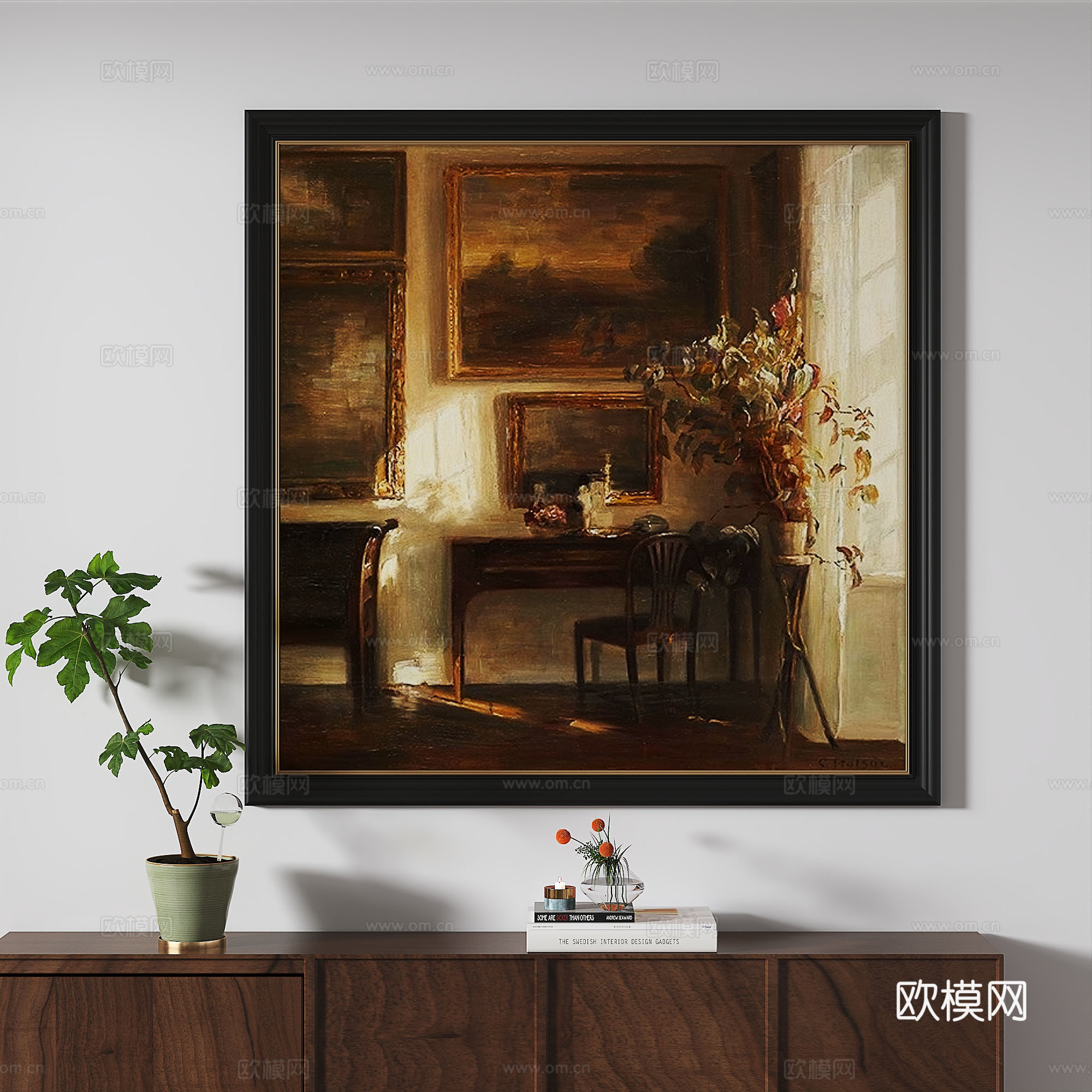 欧式，法式，古典，复古，轻奢，装饰画3d模型