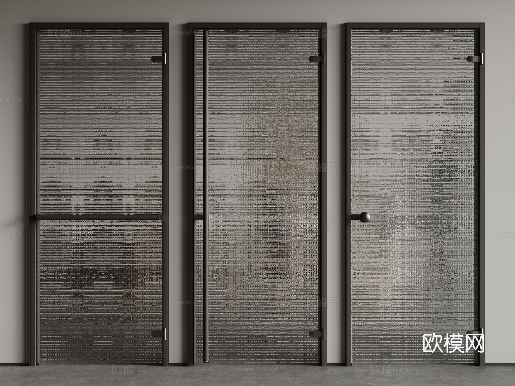 现代单开玻璃门 卫浴玻璃门 厨卫玻璃门su模型