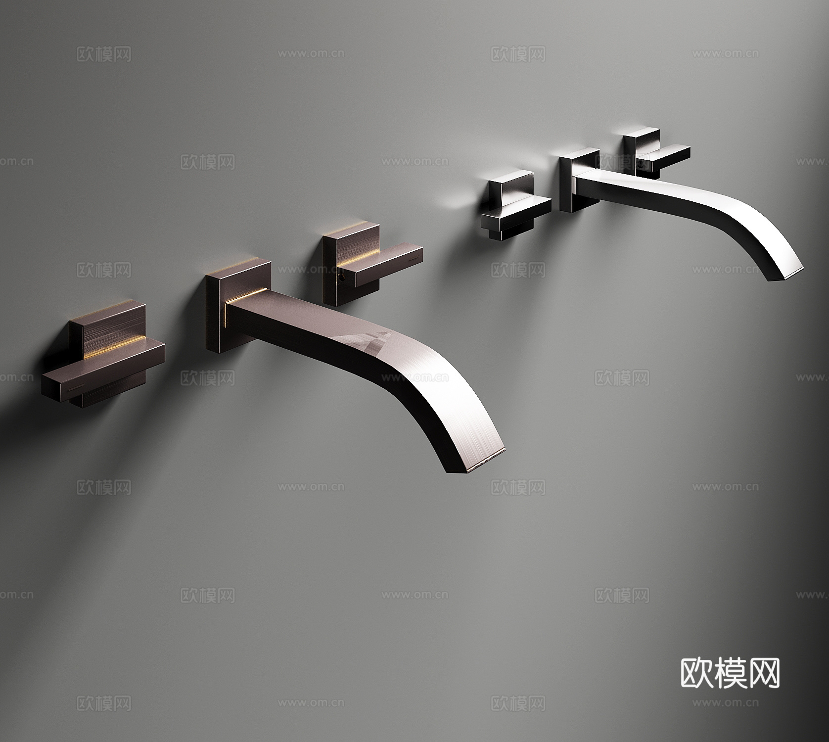 水龙头 现代墙排水龙头su模型