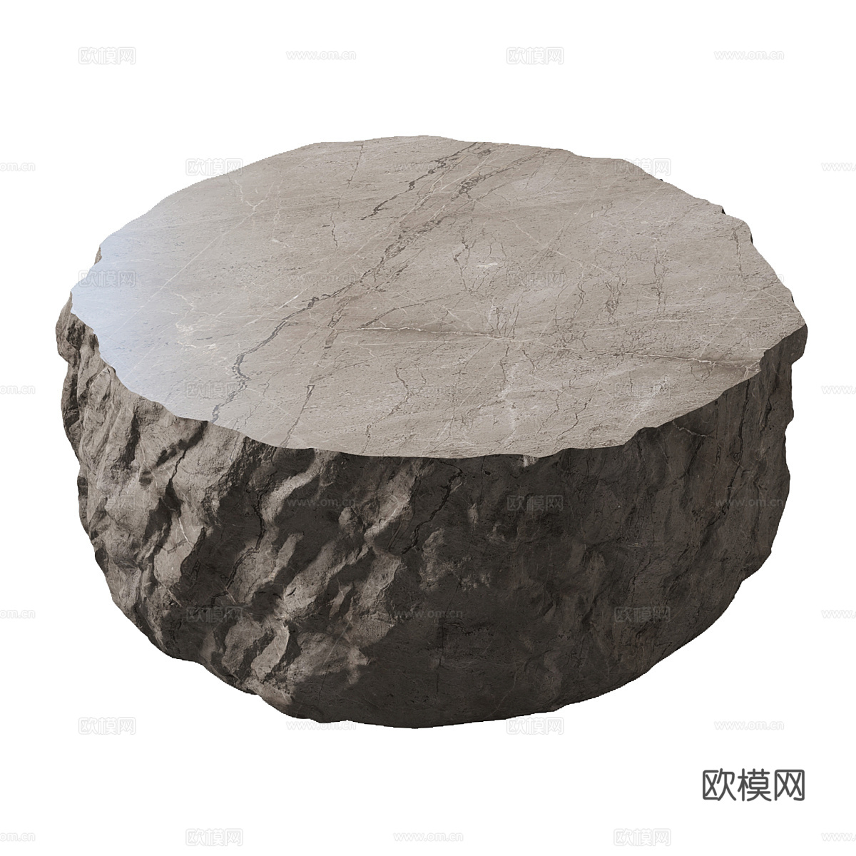 现代意式极简石桌3d模型