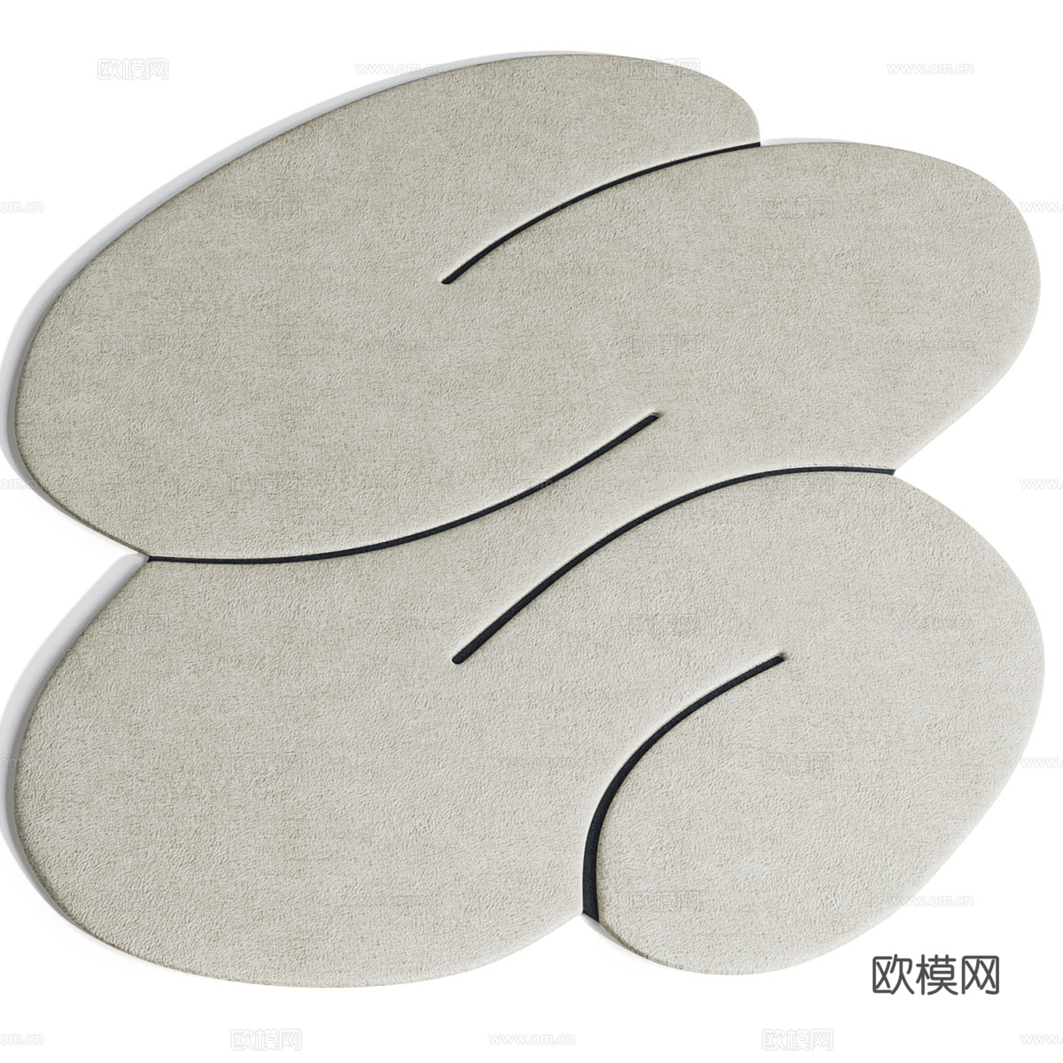 现代儿童异形布艺地毯3d模型