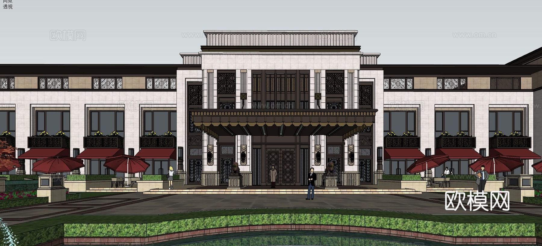 中海artdeco会所su模型