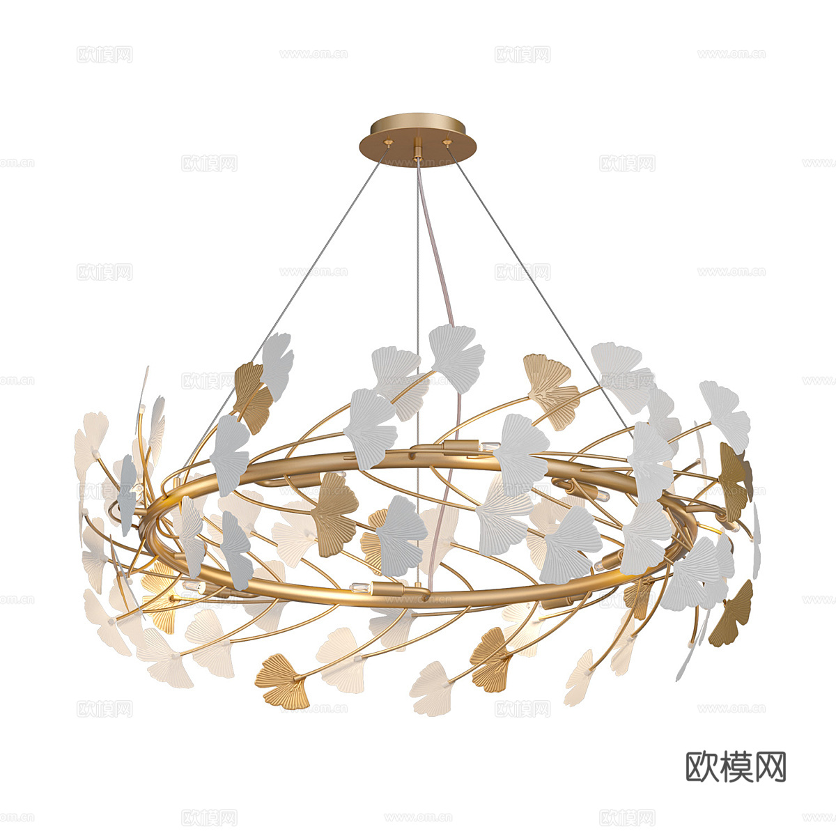 现代简约轻奢吊灯 吊灯 简约吊灯 餐厅吊灯 树叶吊灯3d模型