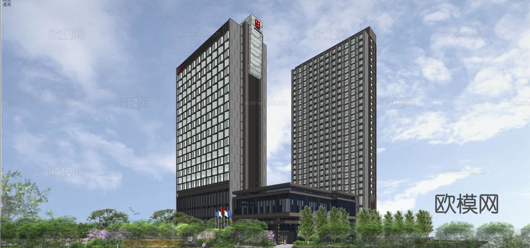 郑州荣邦锦江国际酒店su模型