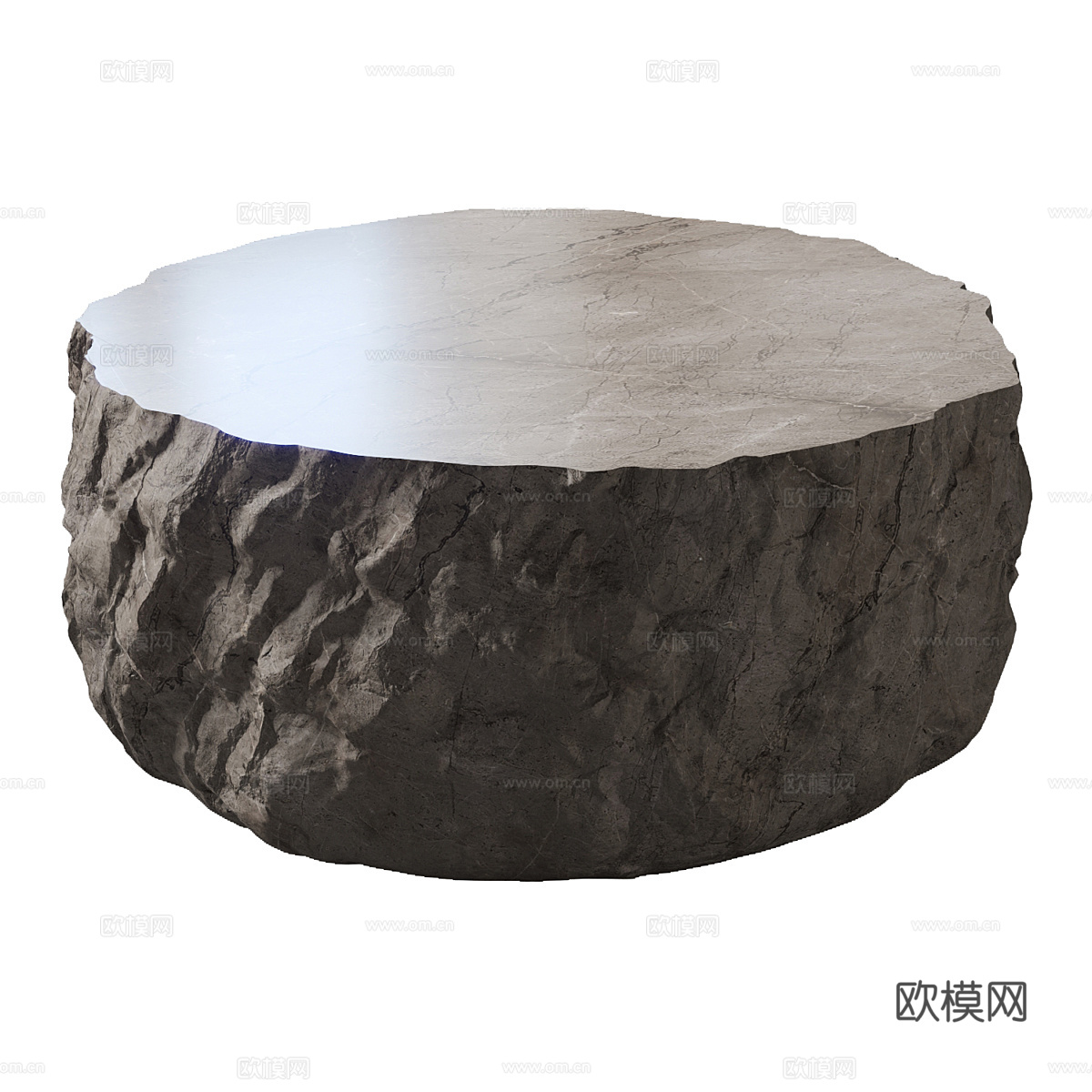 现代意式极简石桌3d模型