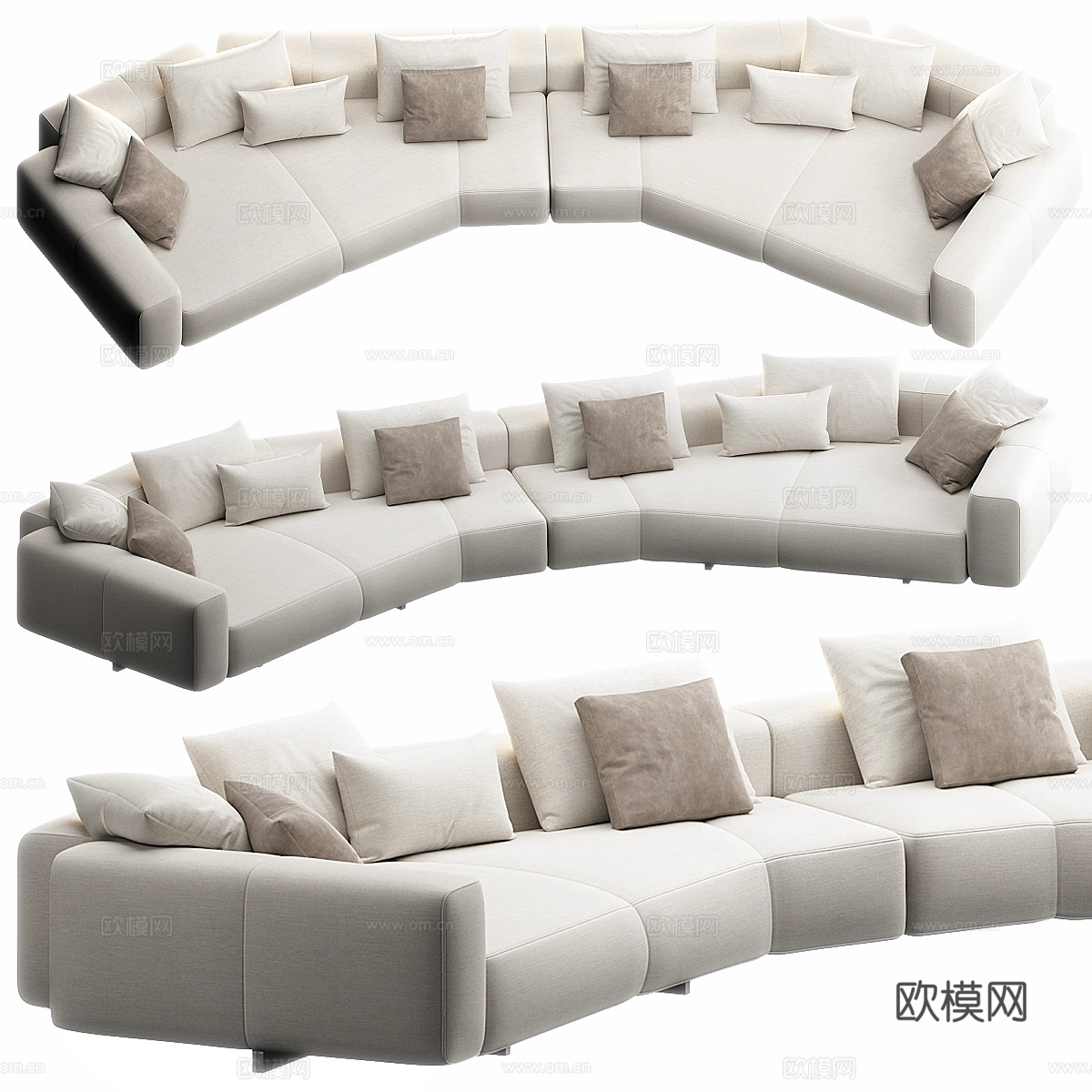 多人沙发3d模型