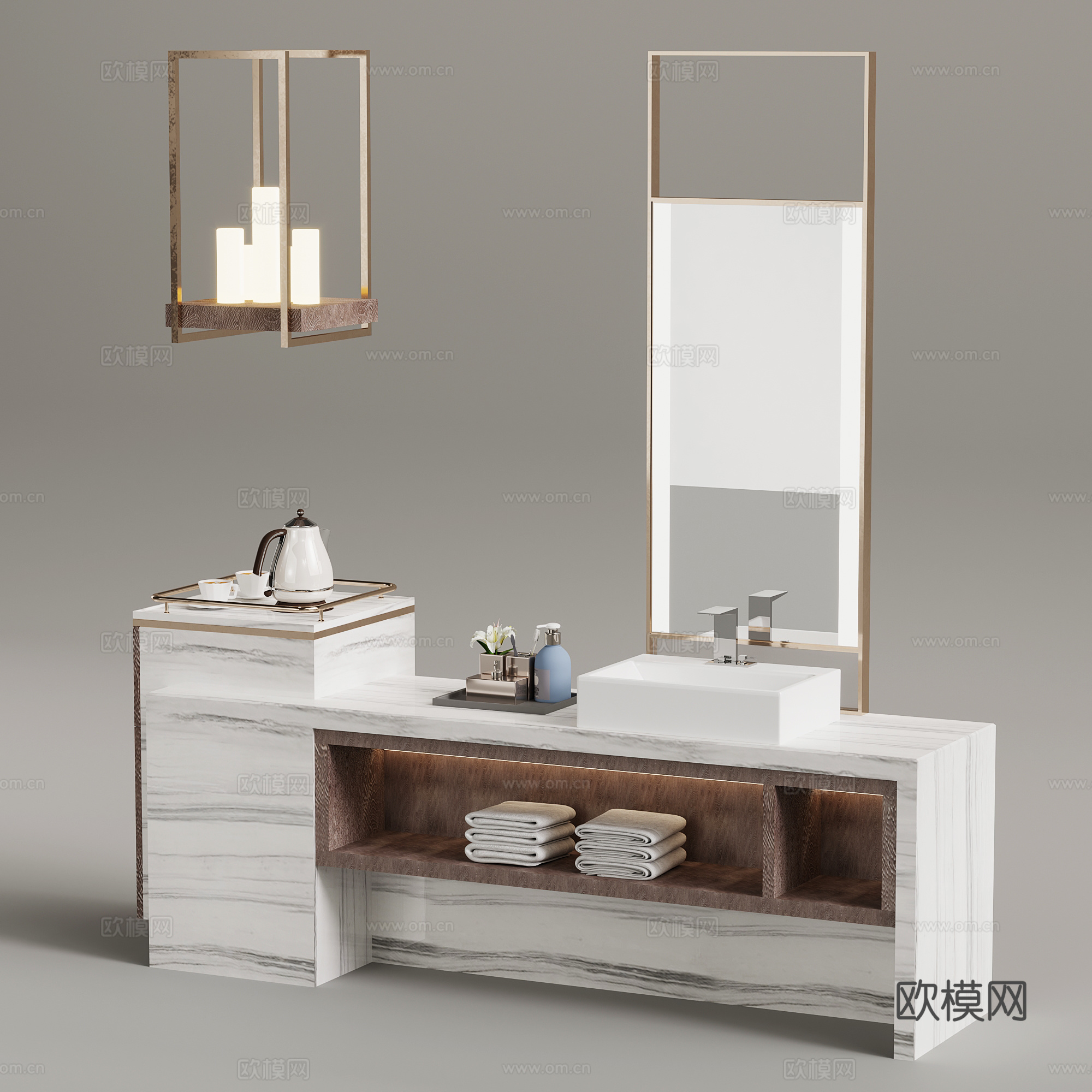 洗手台 现代洗手台 浴室柜 开放式洗手台3d模型