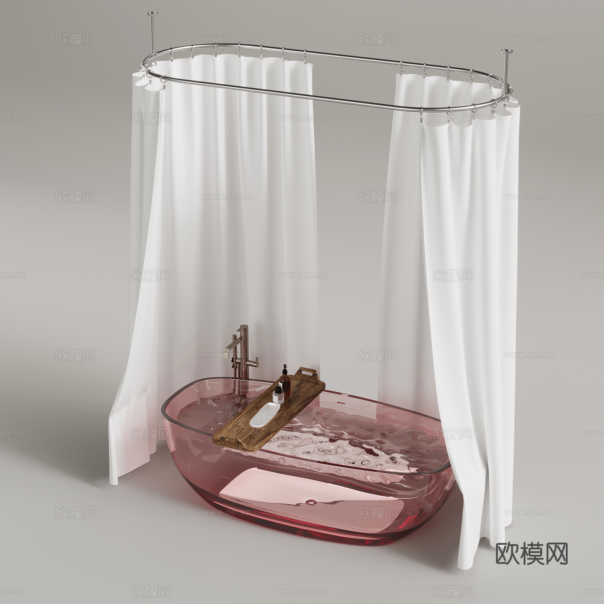 浴帘 现代浴帘 浴缸3d模型
